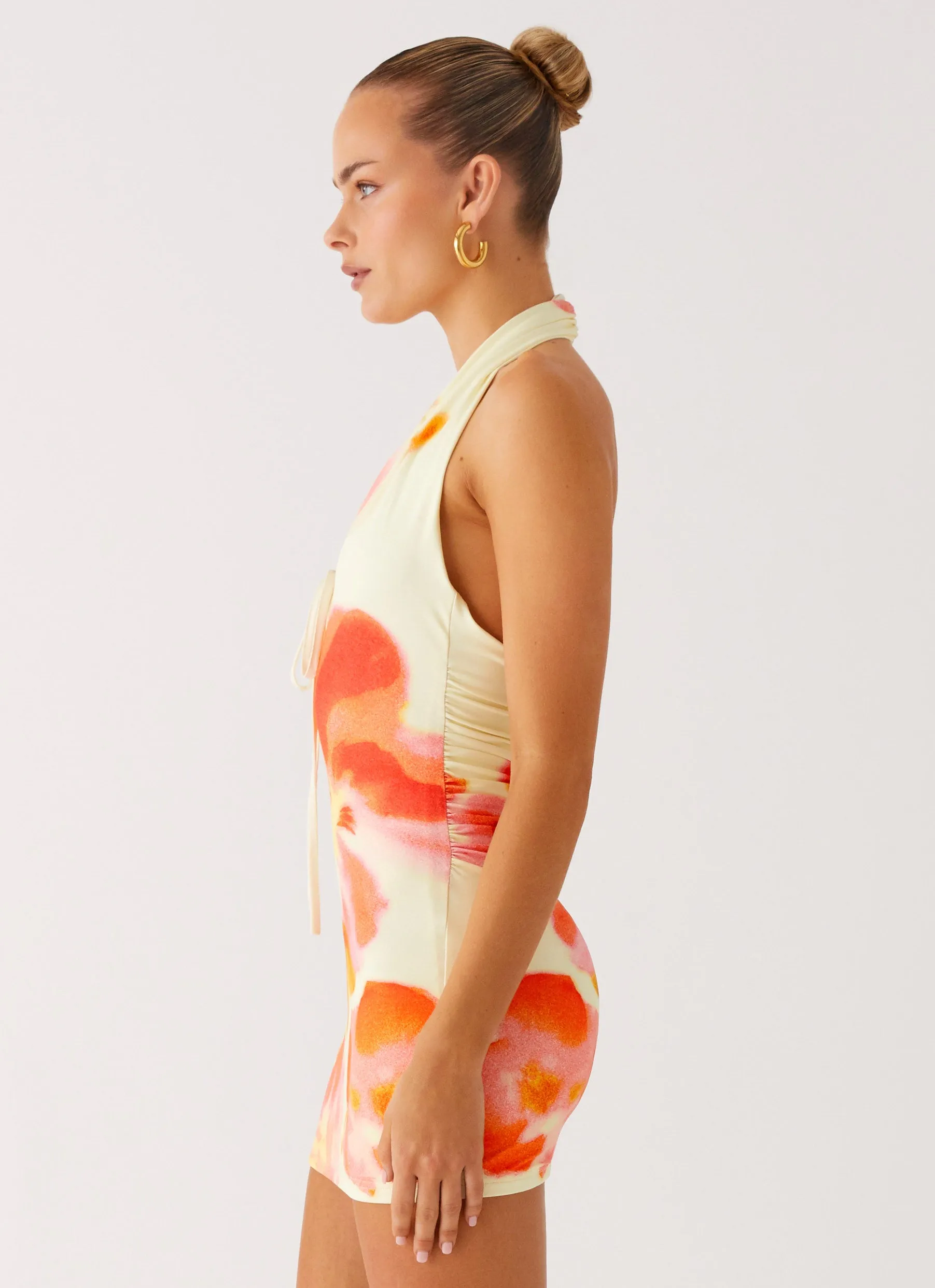 Know You Better Mini Dress - Mimosa Blossom Non Restrictive Armhole tall size