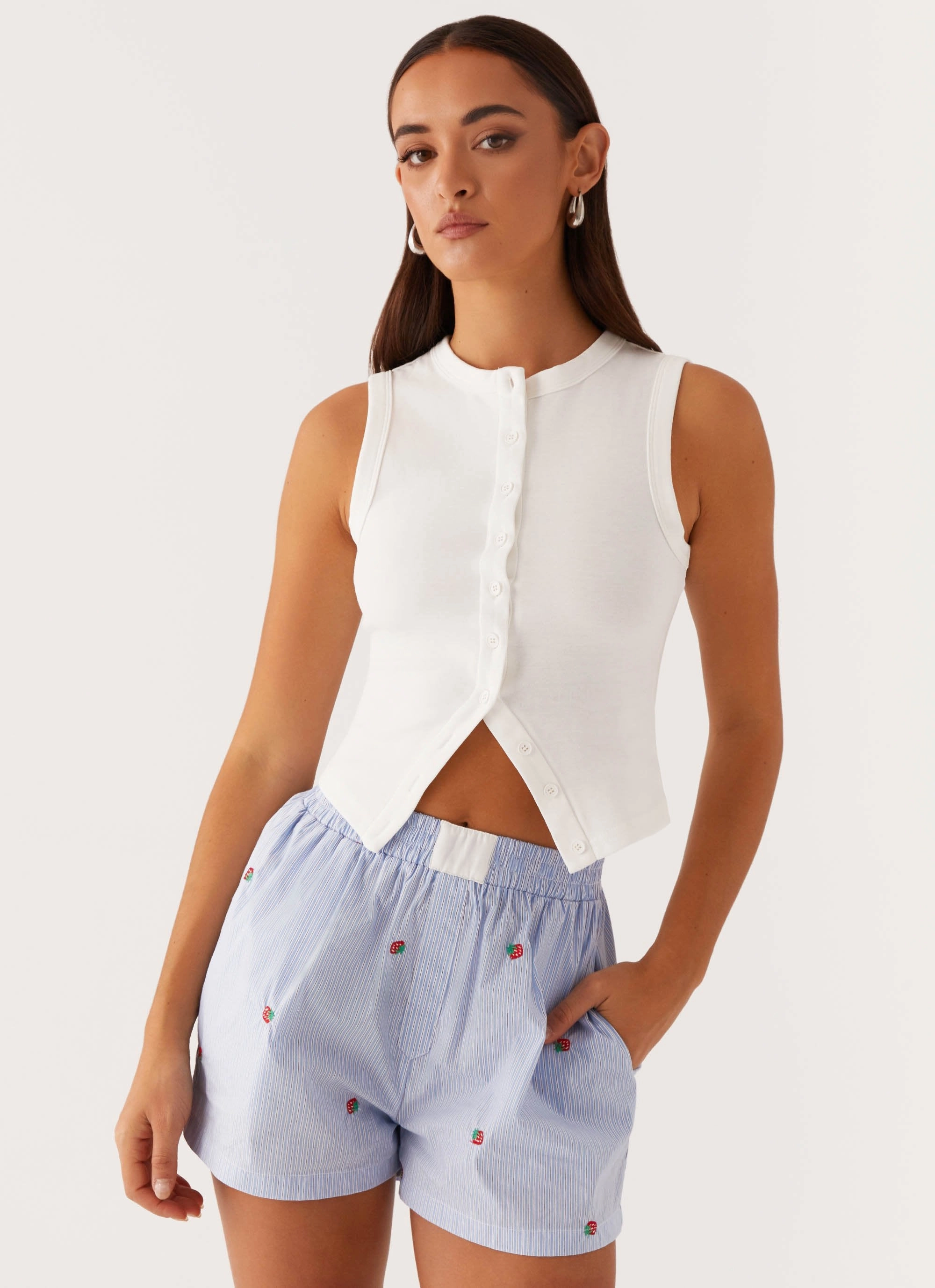 Brightwell Boxer Shorts - Blue Strawberry Loose cut Heat Dissipating