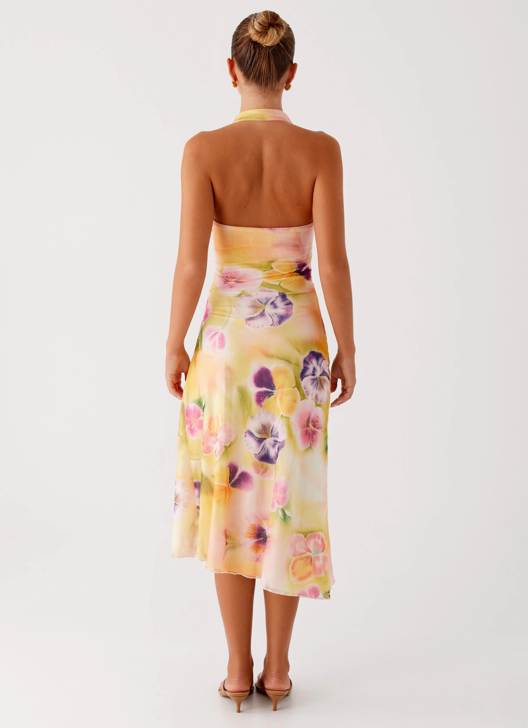 Kayce Midi Dress - Sunburst Floral Feminine Touch