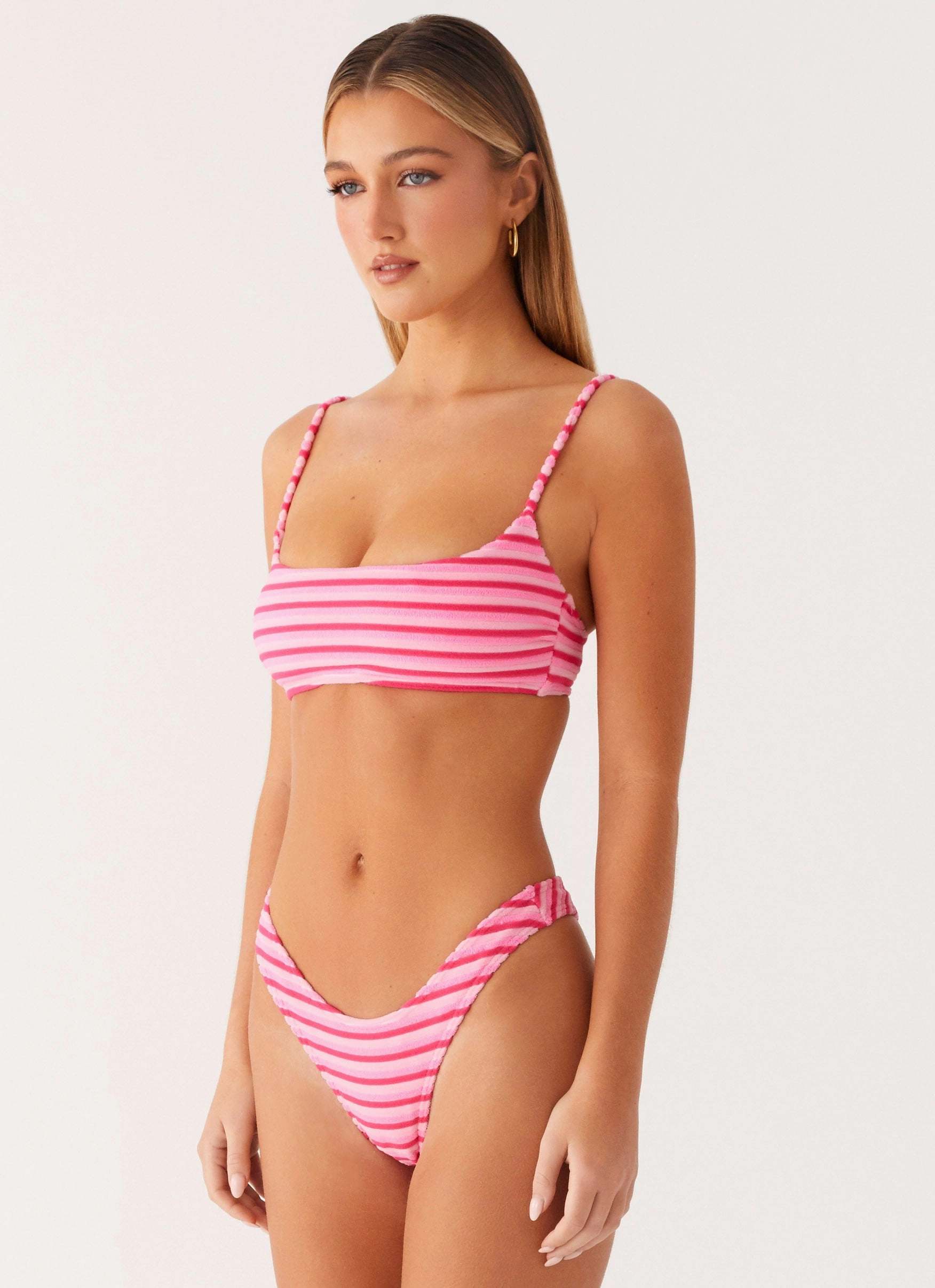 Mauritius Bikini Top - Pink Stripe Cool Comfort