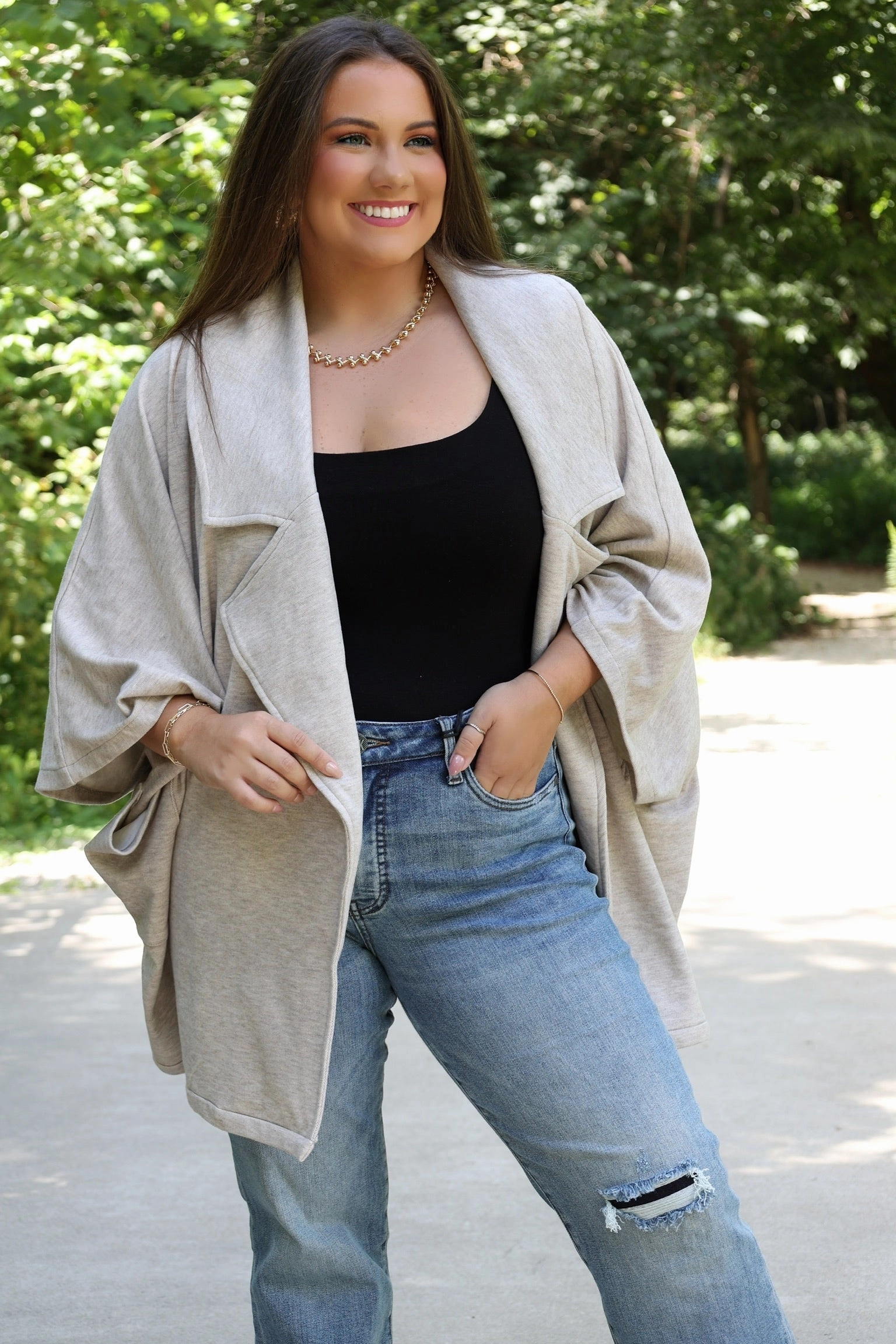 Wrinkle Resistant Textile DoubleNeedle Stitching Jayne Cardigan Jacket (FINAL SALE)