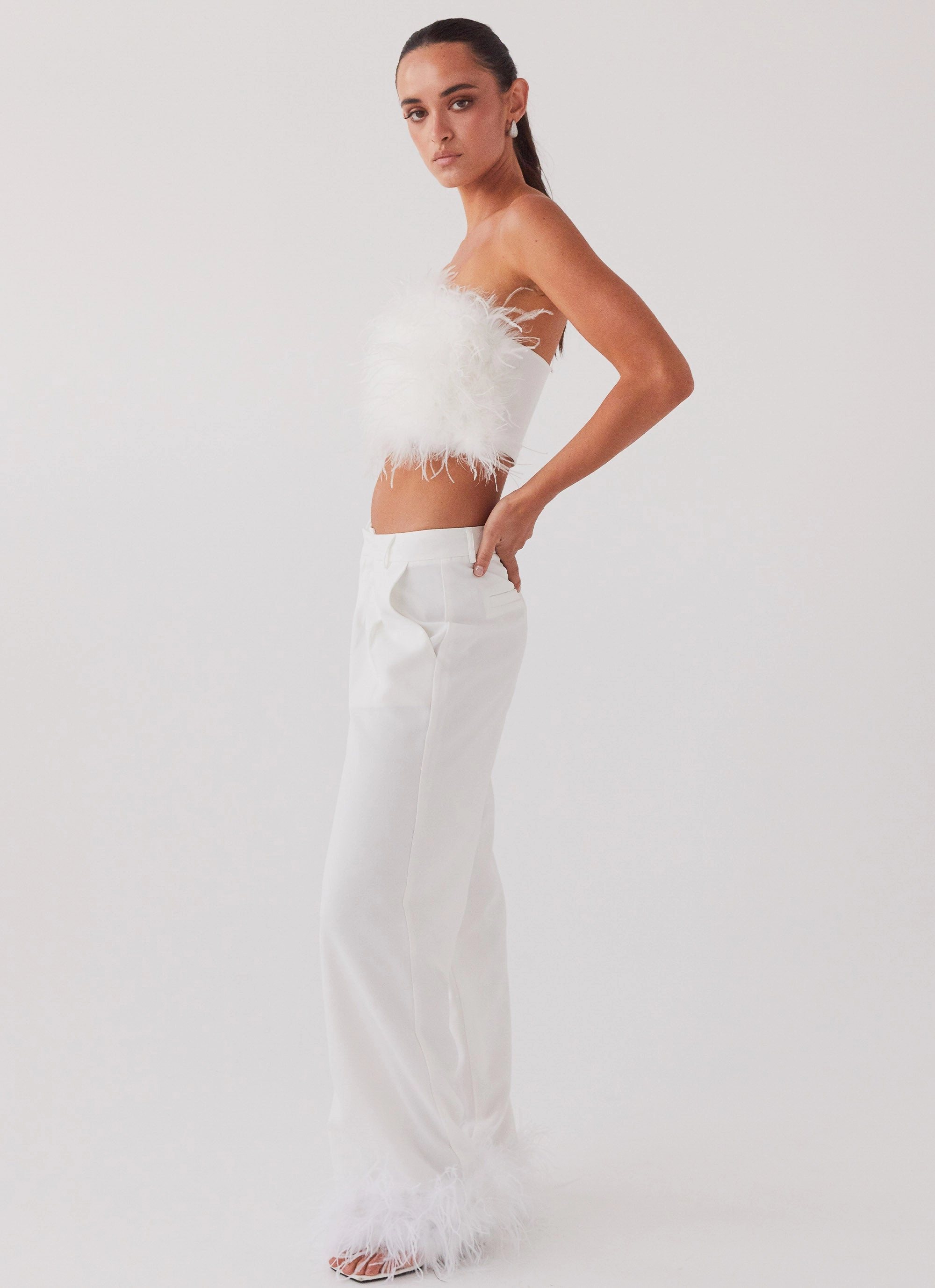 Classic Fit Shake It Off Feather Pants - Snow