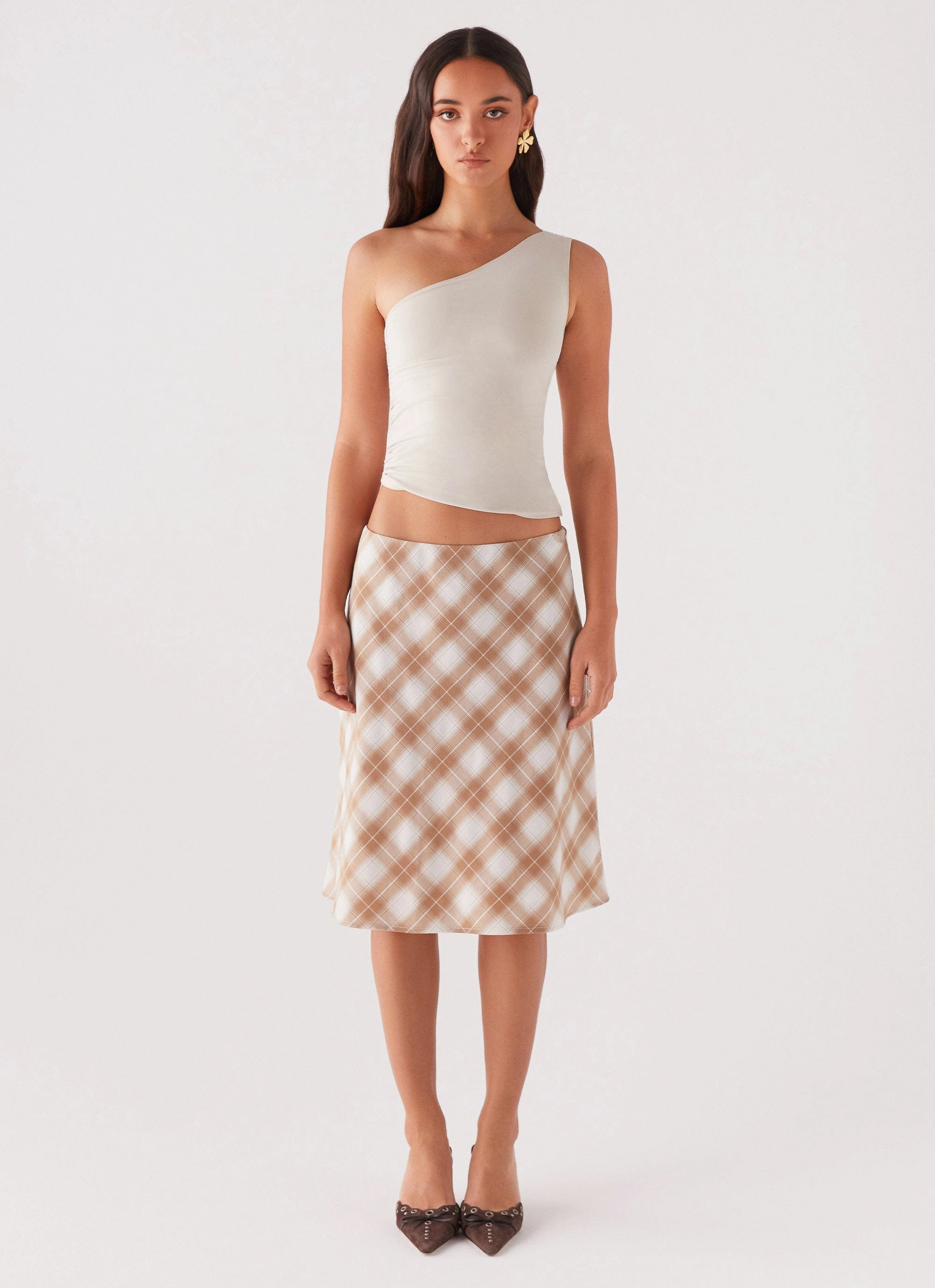 EcoFriendly Dye Lenny One Shoulder Top - Ecru