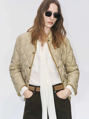 Quilted Mock Neck Down Jacket