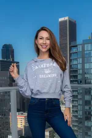 "California Dreaming" Hooded Dolman Crop Sweatshirt (NB12100058183-Cali)