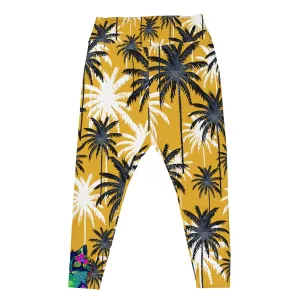 "Cat Lovers" Collection - Palms and Cat Print Plus Size Leggings
