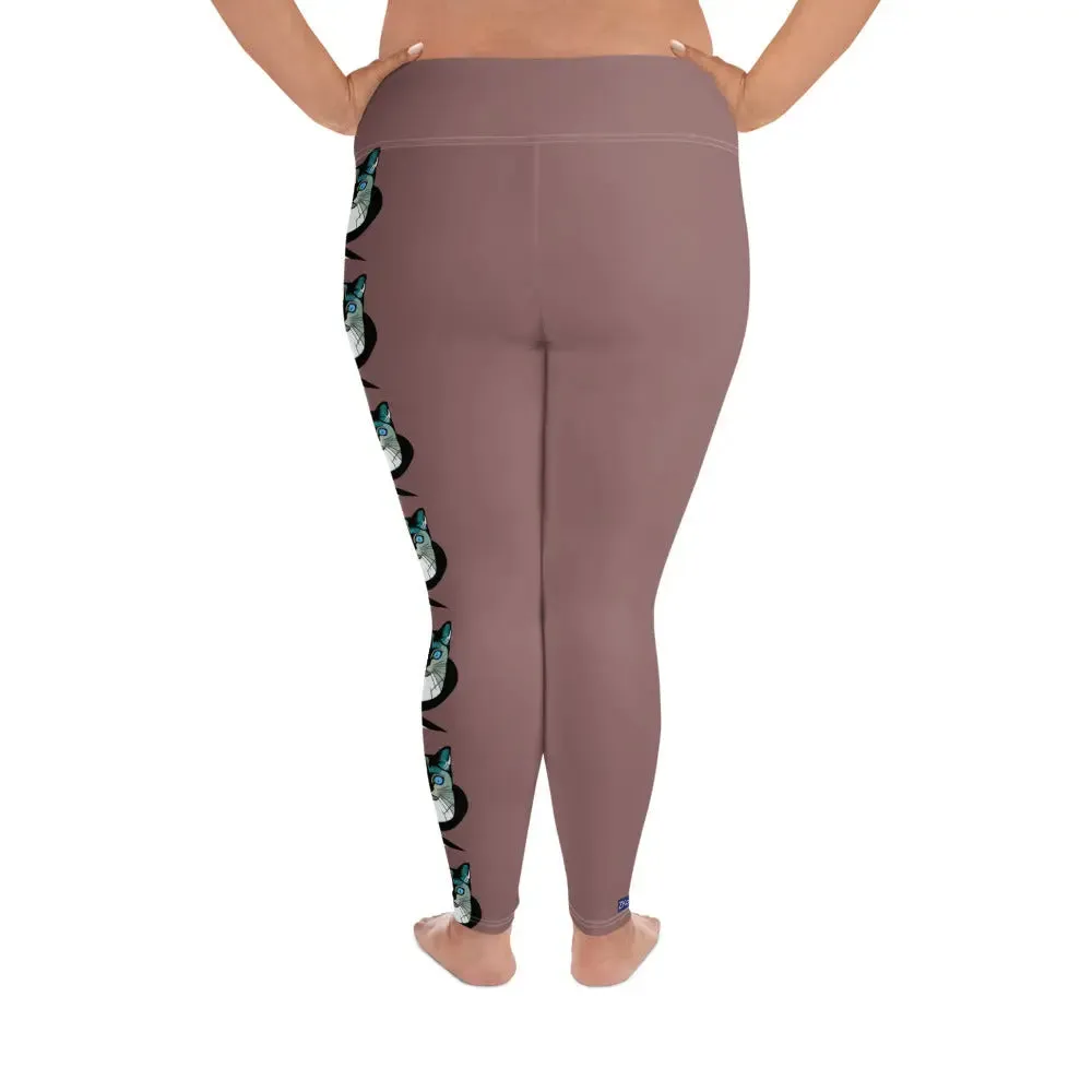 "Cat Lovers" Collection -  Siamese Cat Print Plus Size Leggings