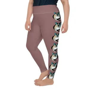 "Cat Lovers" Collection -  Siamese Cat Print Plus Size Leggings