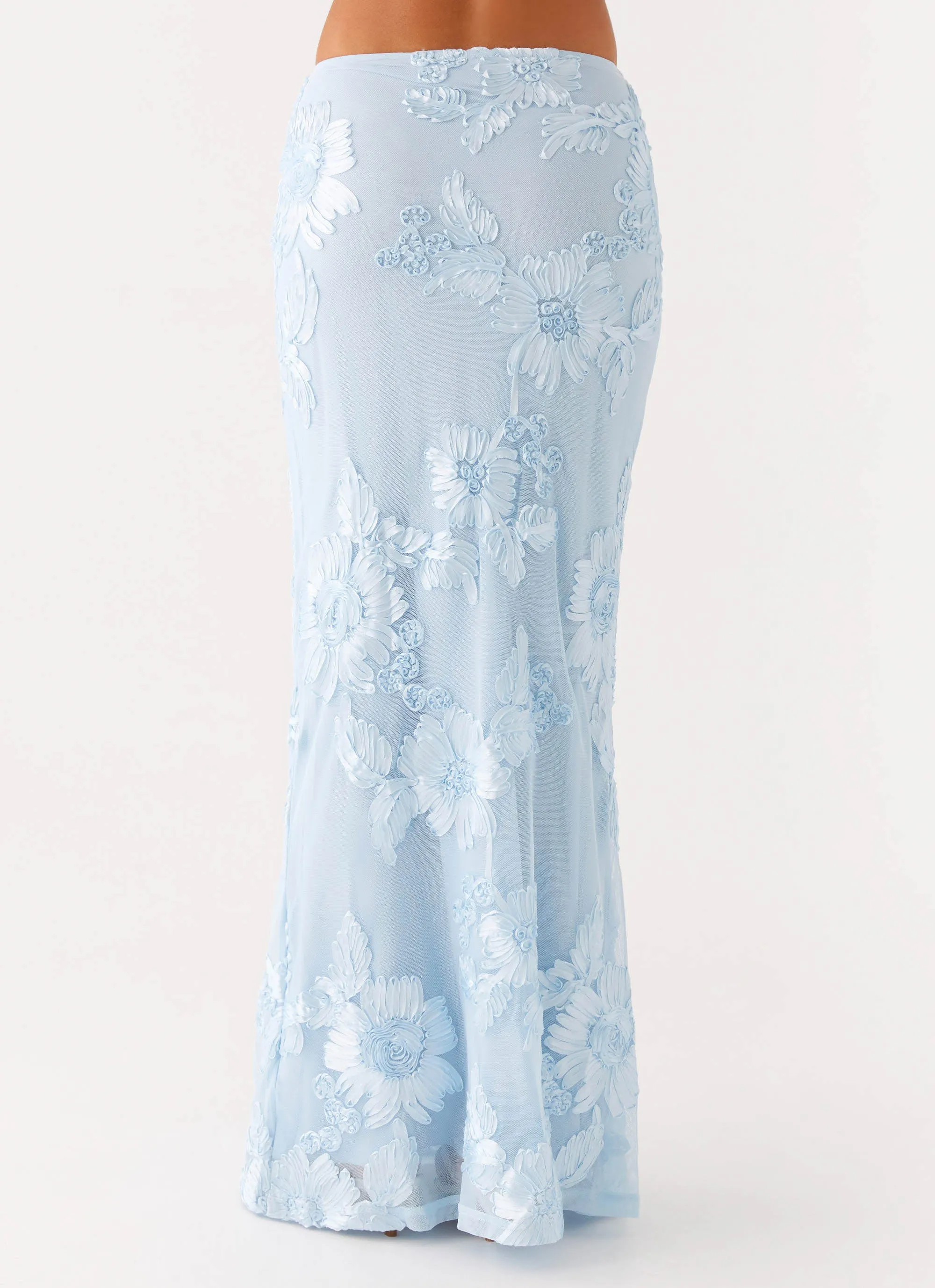 Feminine Charm Travel Ease Radiate Maxi Skirt - Blue