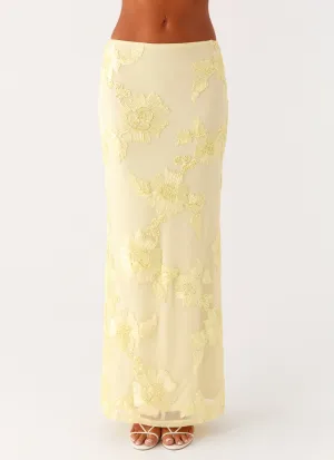 Radiate Maxi Skirt - Yellow Gathered waist Radiate Maxi Skirt - Yellow Travel Friendly