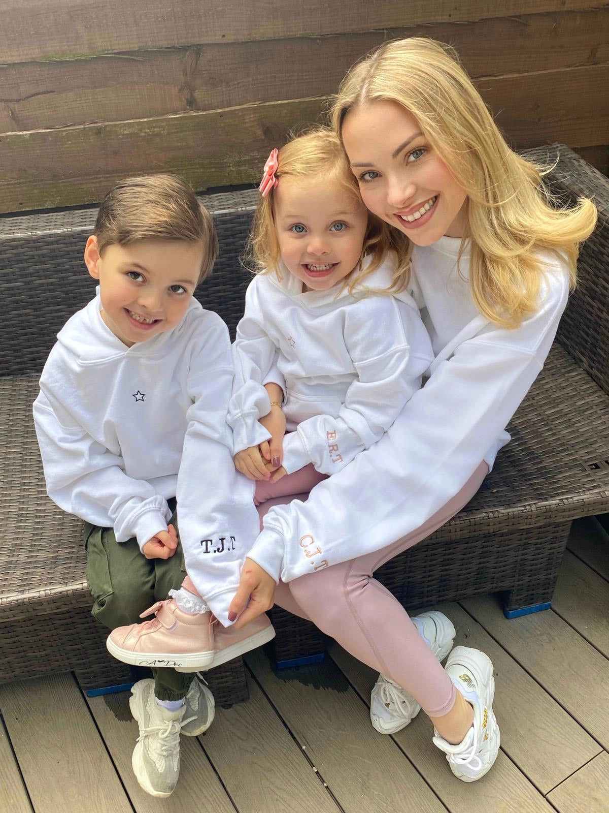 Sport Day Mimi Children's Unisex Personalised White Star Hoodie