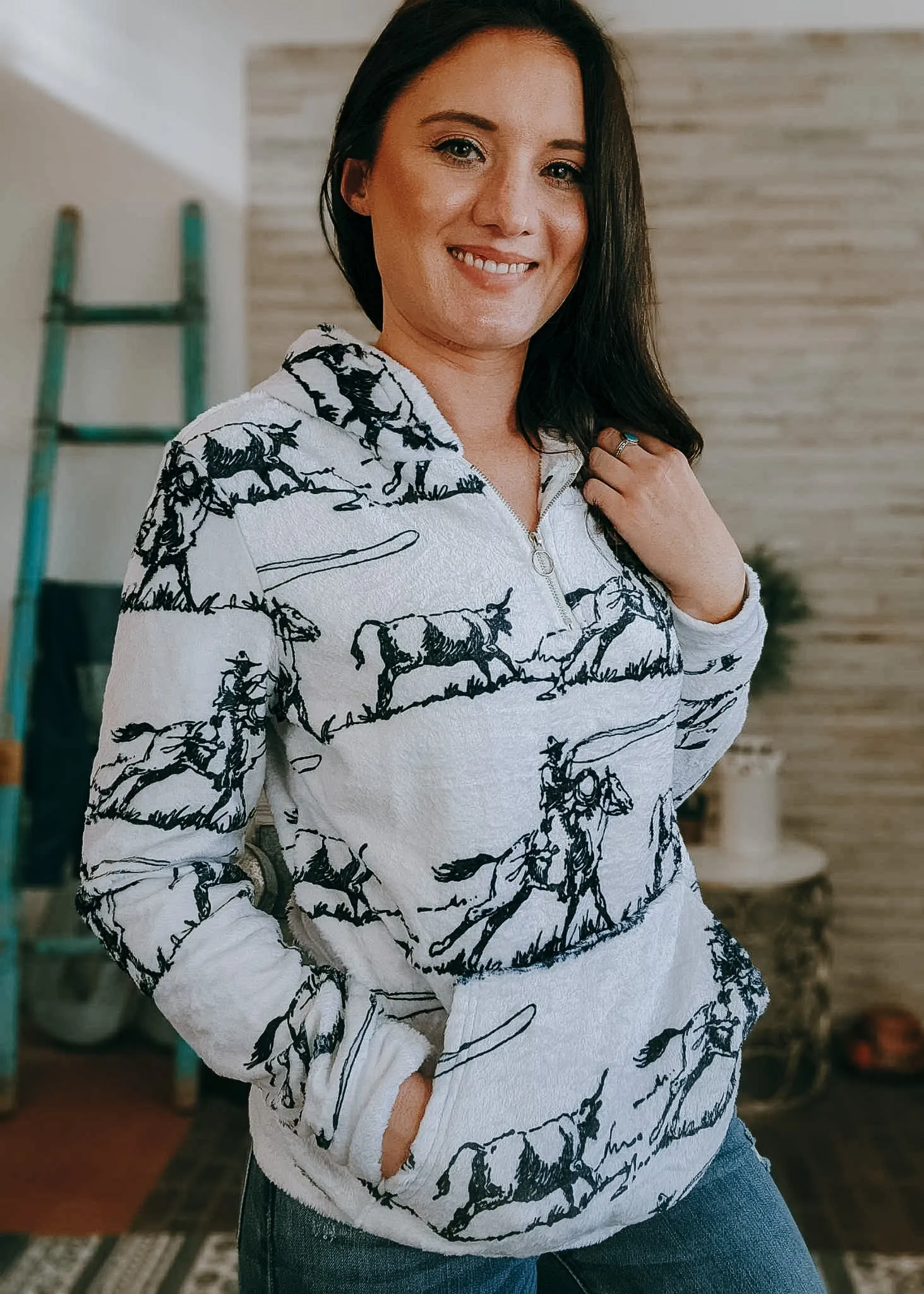 Ranch Roper Fleece Zip Up Hoodie