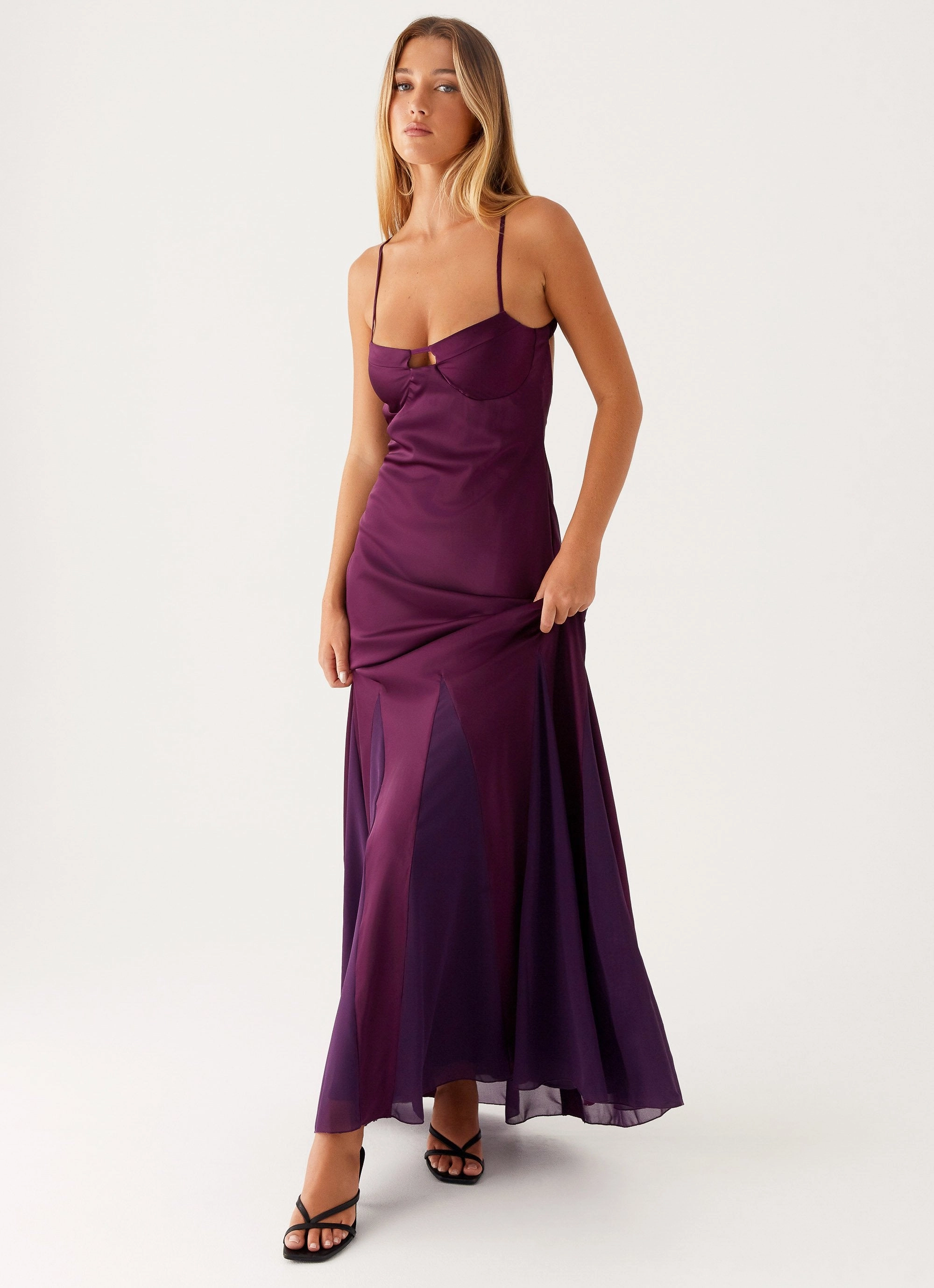 Off-Shoulder Ravello Maxi Dress - Mulberry