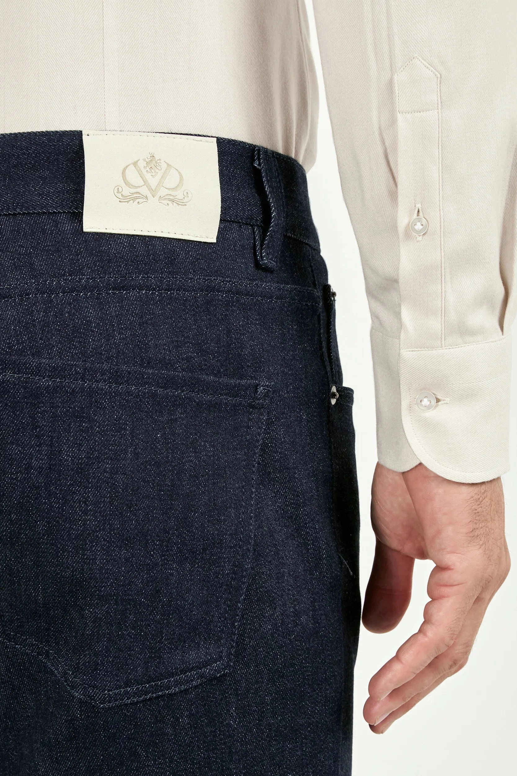 Raw cotton and cashmere jeans - Made in Italy