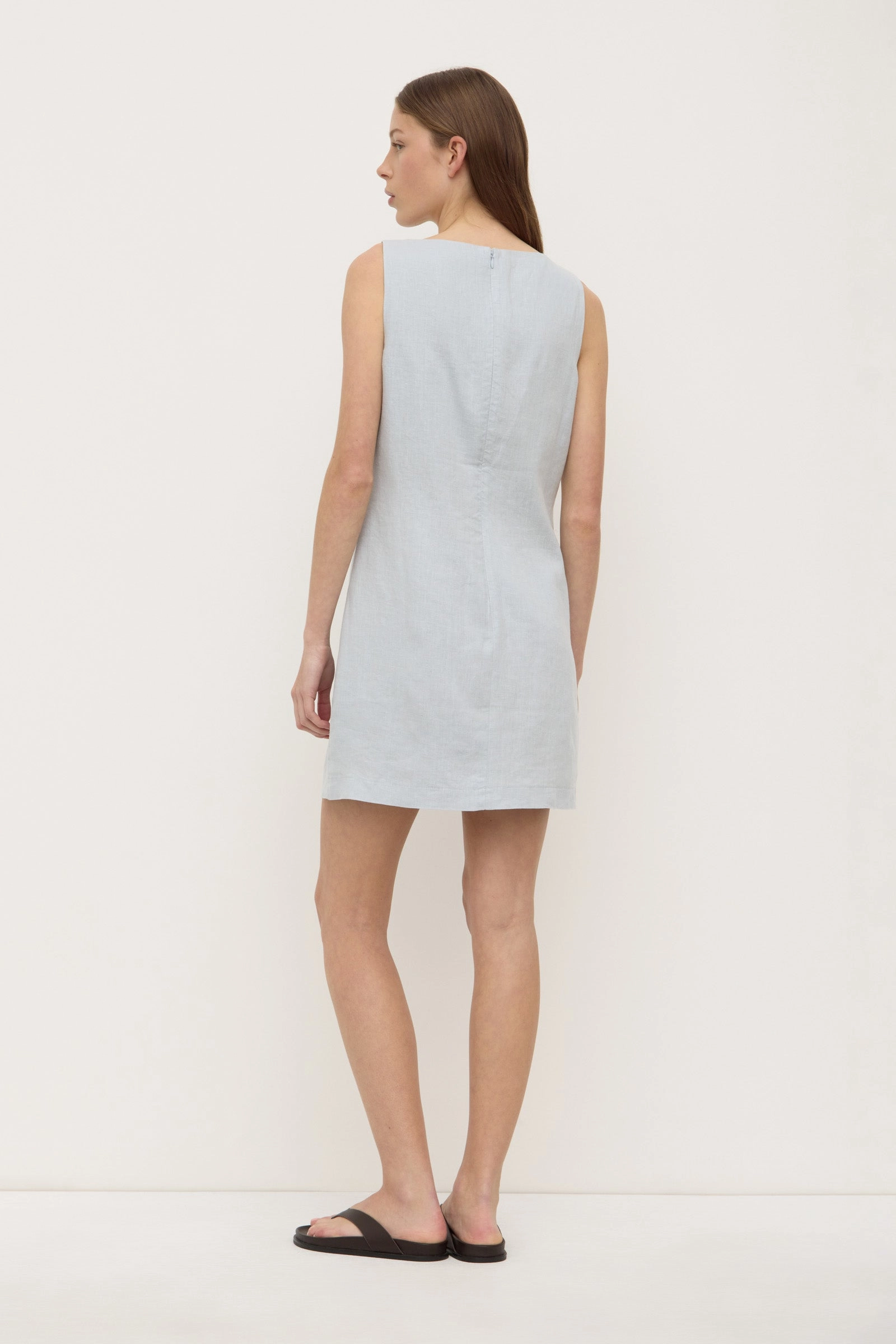 Simple Texture Flawless Waistband Nadine Linen Mini Dress