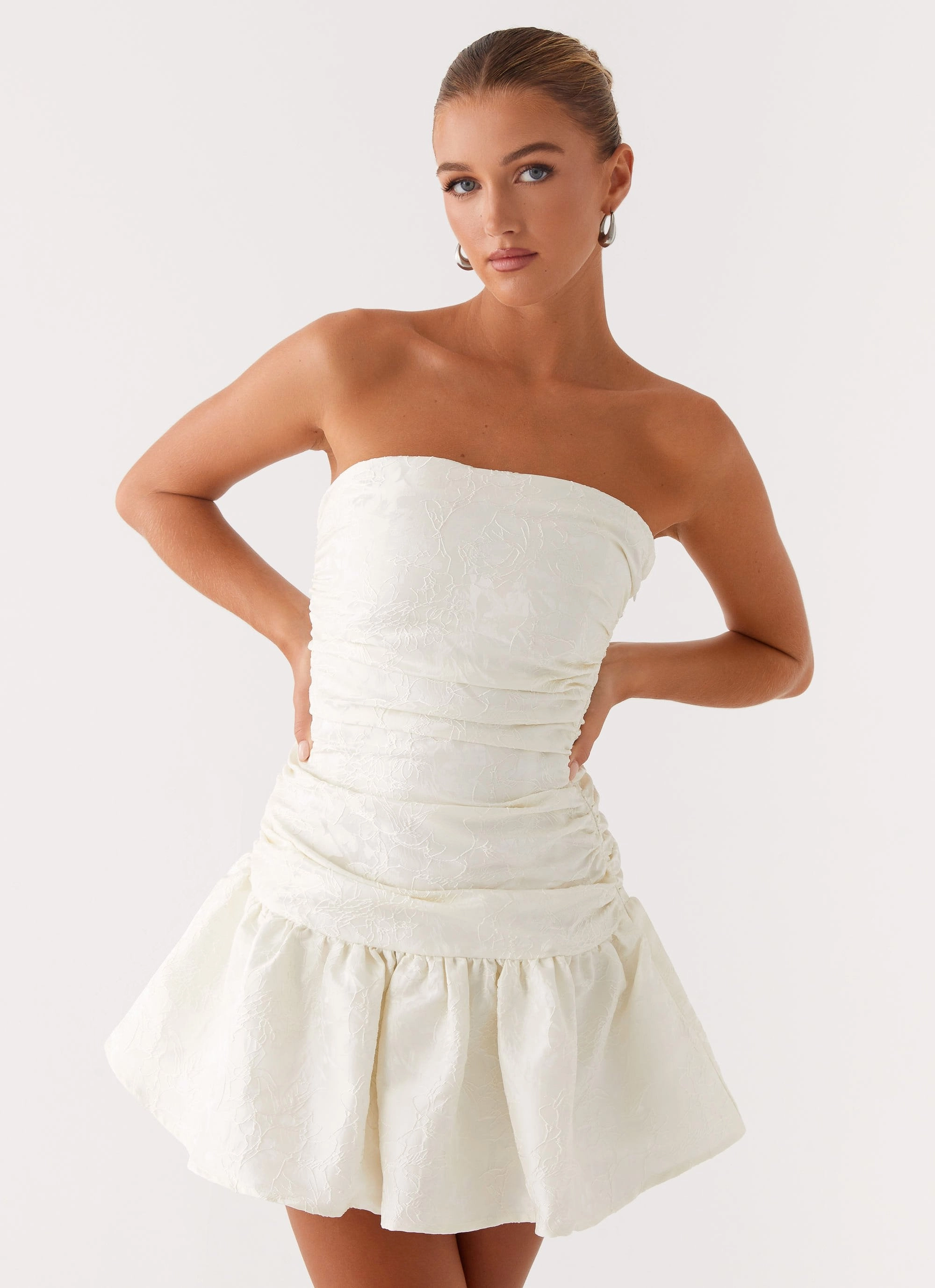 NonSlipClosure Fashionable And Functional Ray Of Light Mini Dress - White