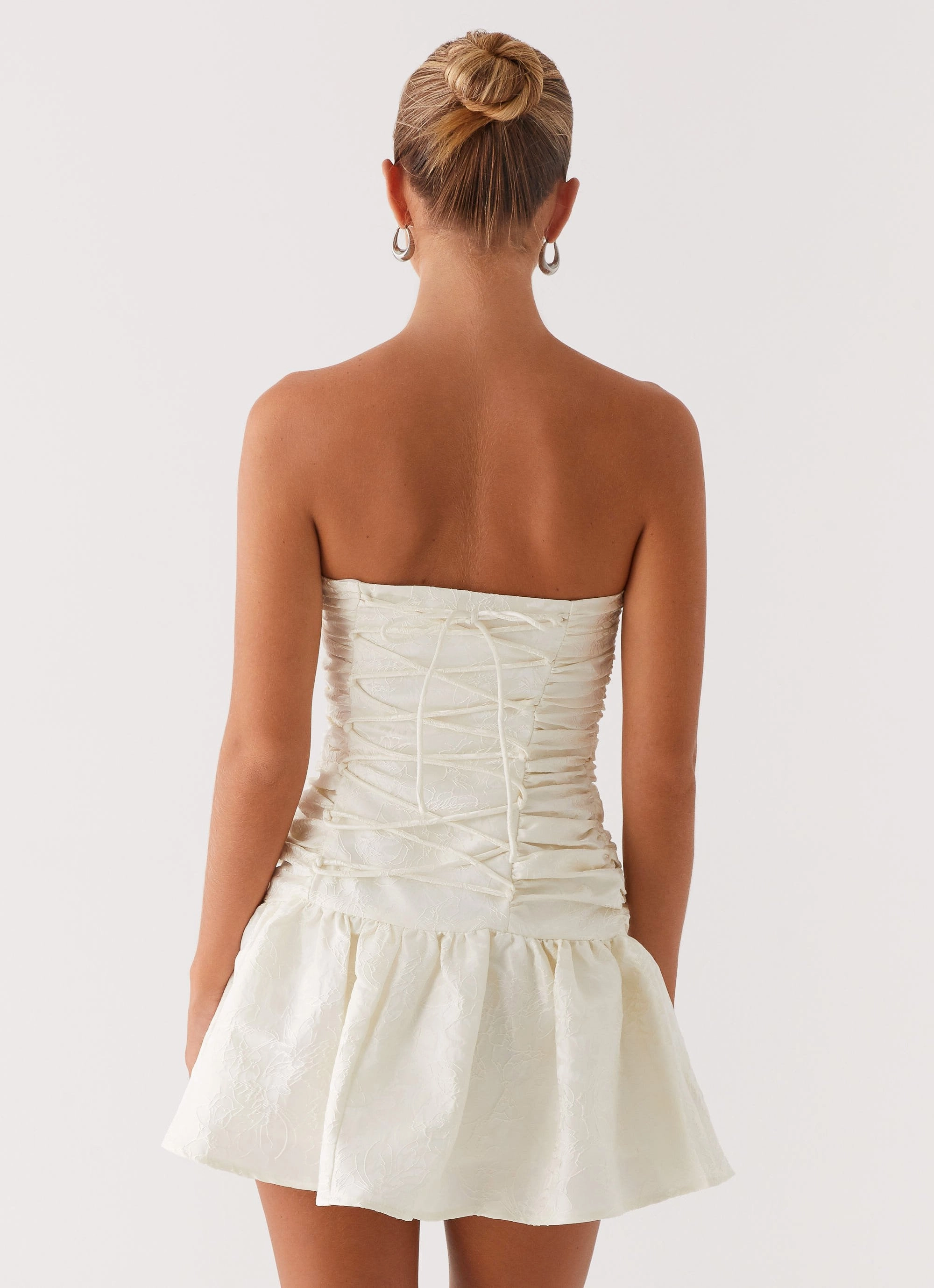 Ray Of Light Mini Dress - White Relaxed Mood Bow Soft