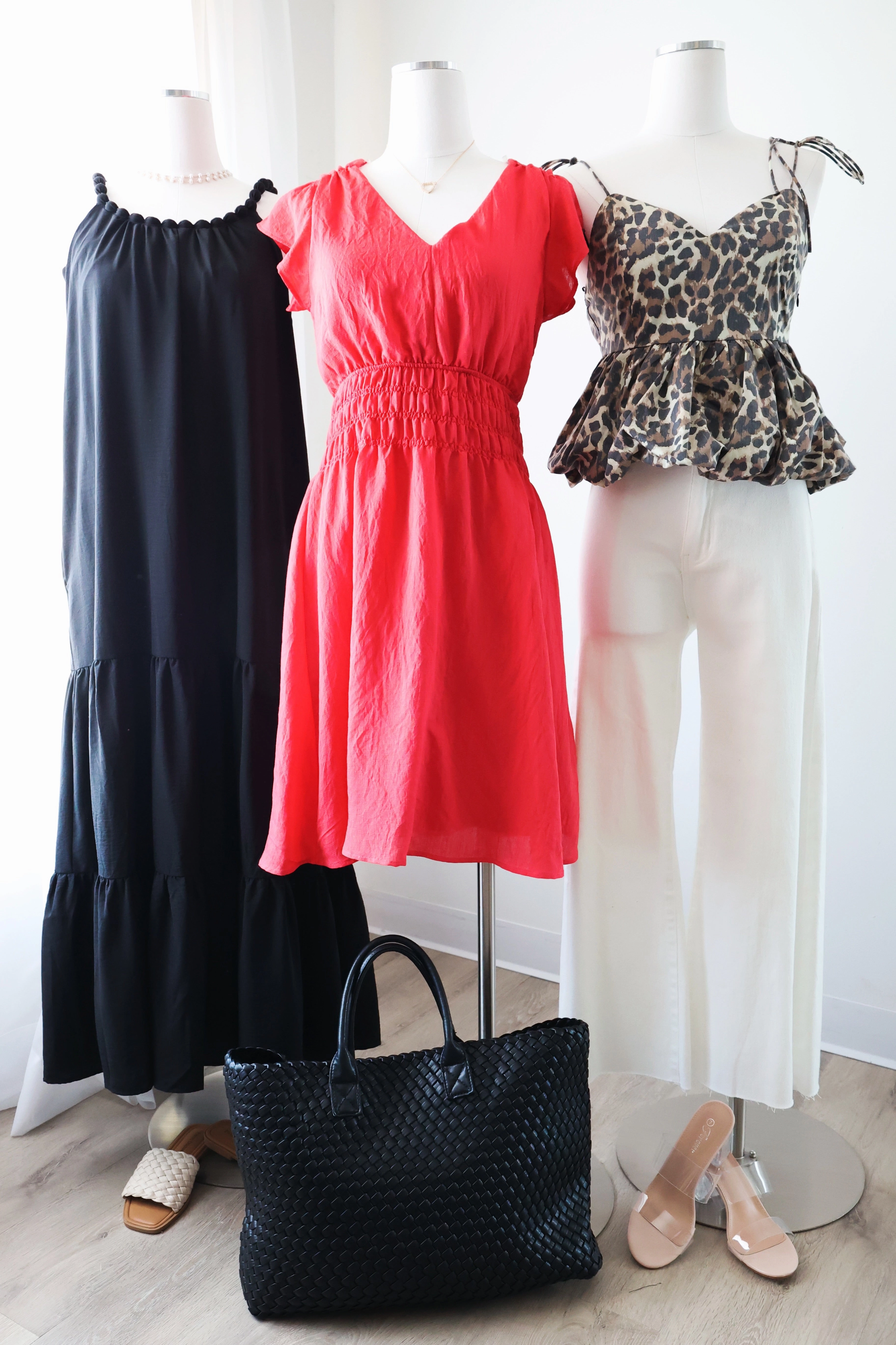 SleevelessOption Four Way Stretch Fabric Reese Flutter Sleeve Dress