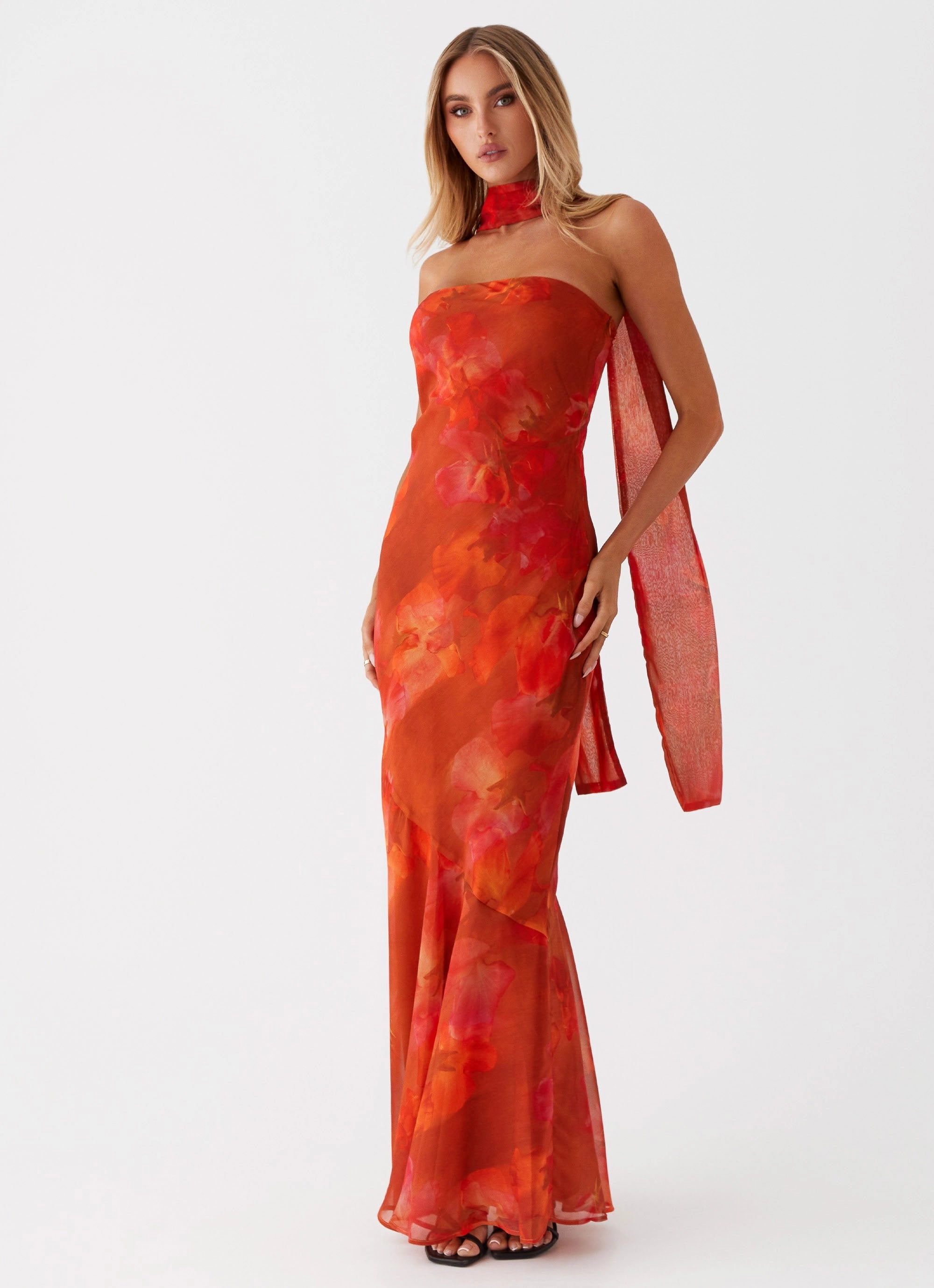 Mood Edge Modern Motion Under The Pagoda Maxi Dress - Amber