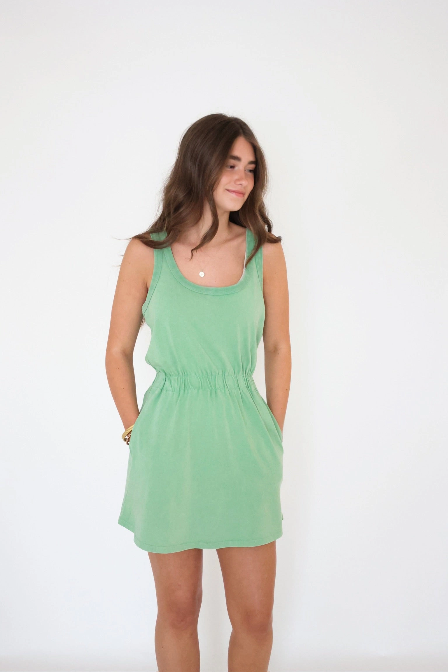 RibbedTrim Tencel Lyocell Fiber Keegan Mini Dress (FINAL SALE)