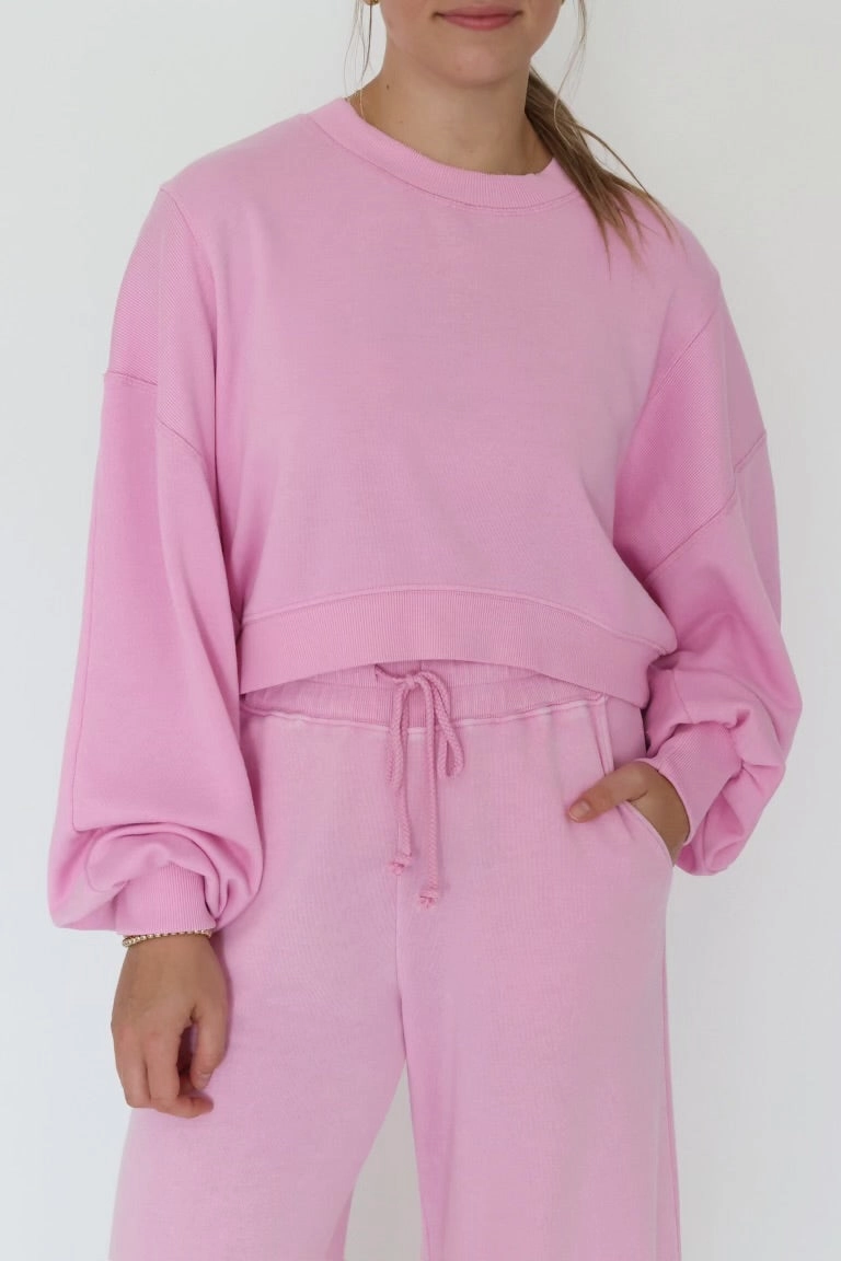 Gabi Cropped Sweatshirt UltraFineMesh AntiPillingSurface