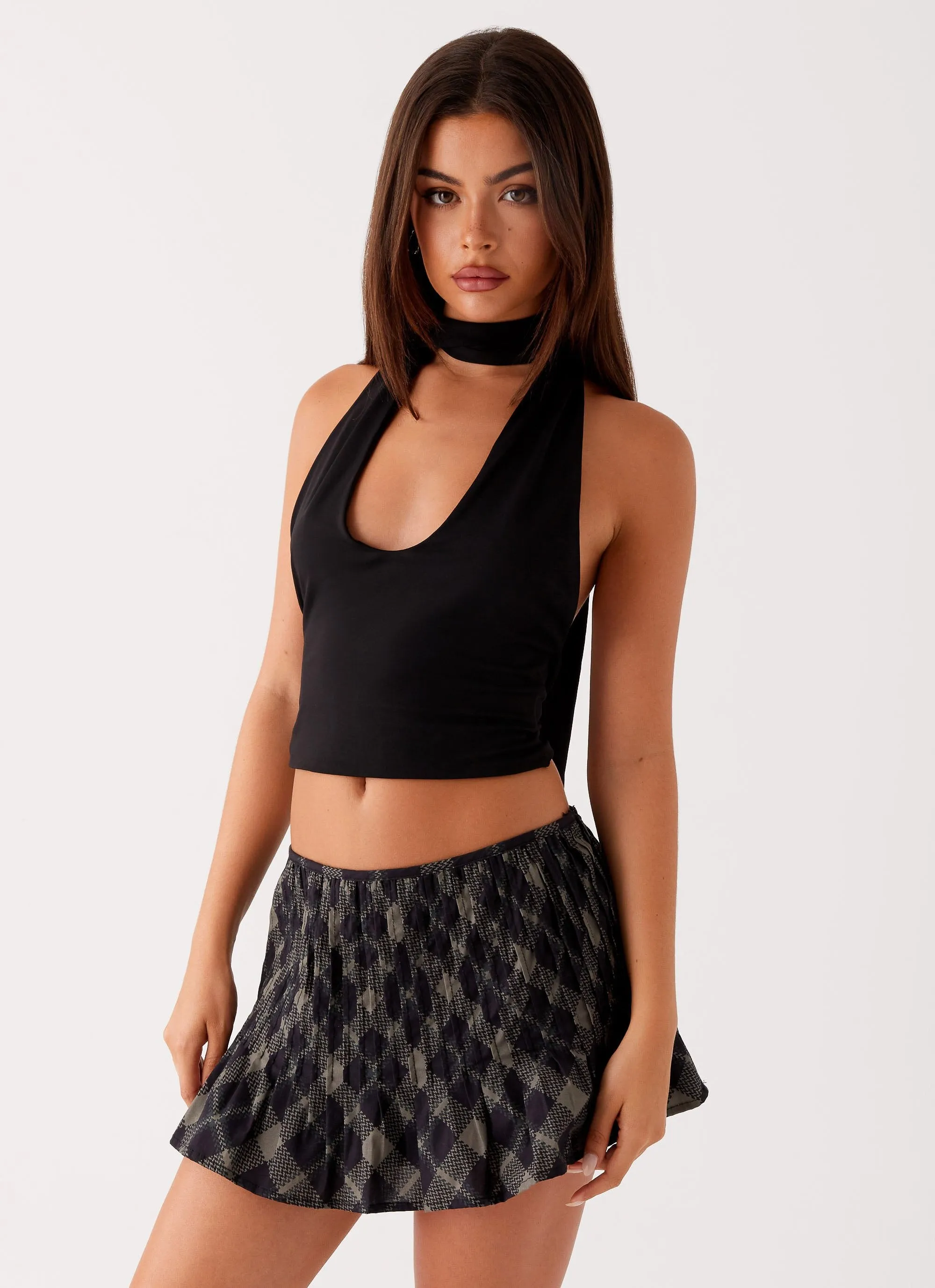 Dreamscape Mini Skirt - Check Invisible Seams