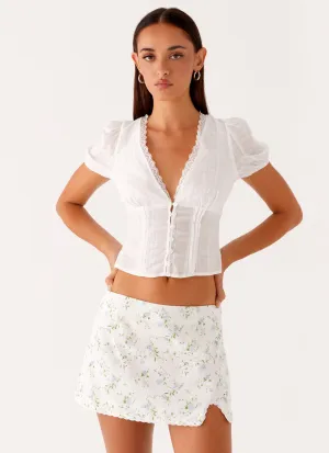 Disconnect Mini Skirt - Vintage Ditsy Floral Maternity Friendly