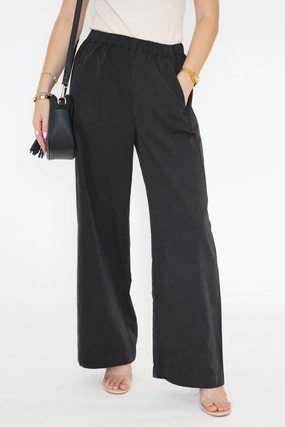 ReflectiveAccentDetails Paris Wide Leg Pant- Black Paris Wide Leg Pant- Black OEKOTEX Certified Fabric