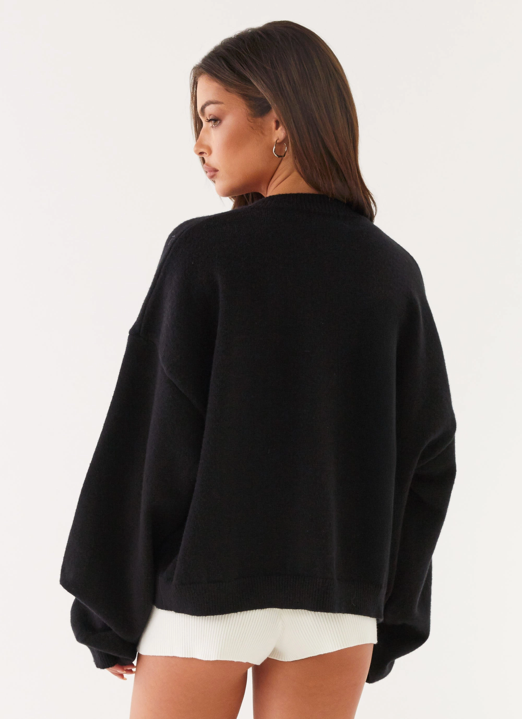 Annie One Button Cardigan - Black AntiPillTreatment SeamFreeShoulder