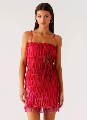 Refresh Me Chiffon Mini Dress - Peach Watermelon Flower Timeless Look Farm Air