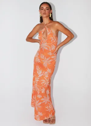 Keliegh Linen Maxi Dress - Tropic Sunset Anti Static Finish High-Quality Craftsmanship