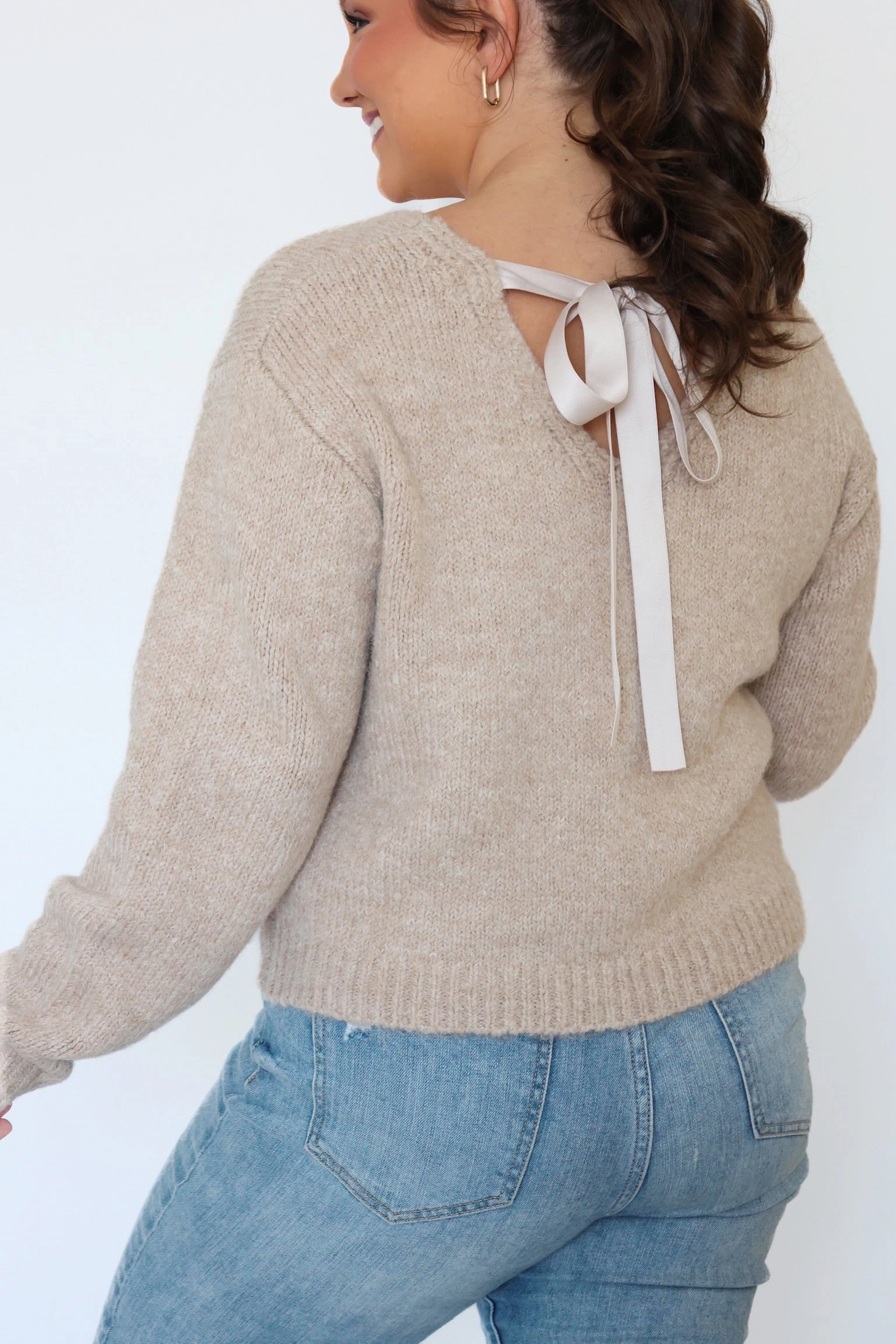 Lucille Ribbon Sweater (FINAL SALE) Drop Shoulder