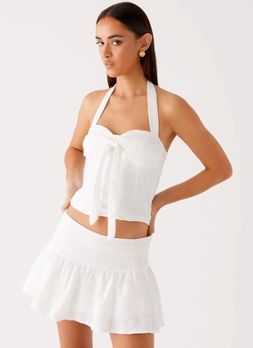 Reinforced Hems Brissy Halterneck Top - White Brissy Halterneck Top - White Chic Look SecurePockets