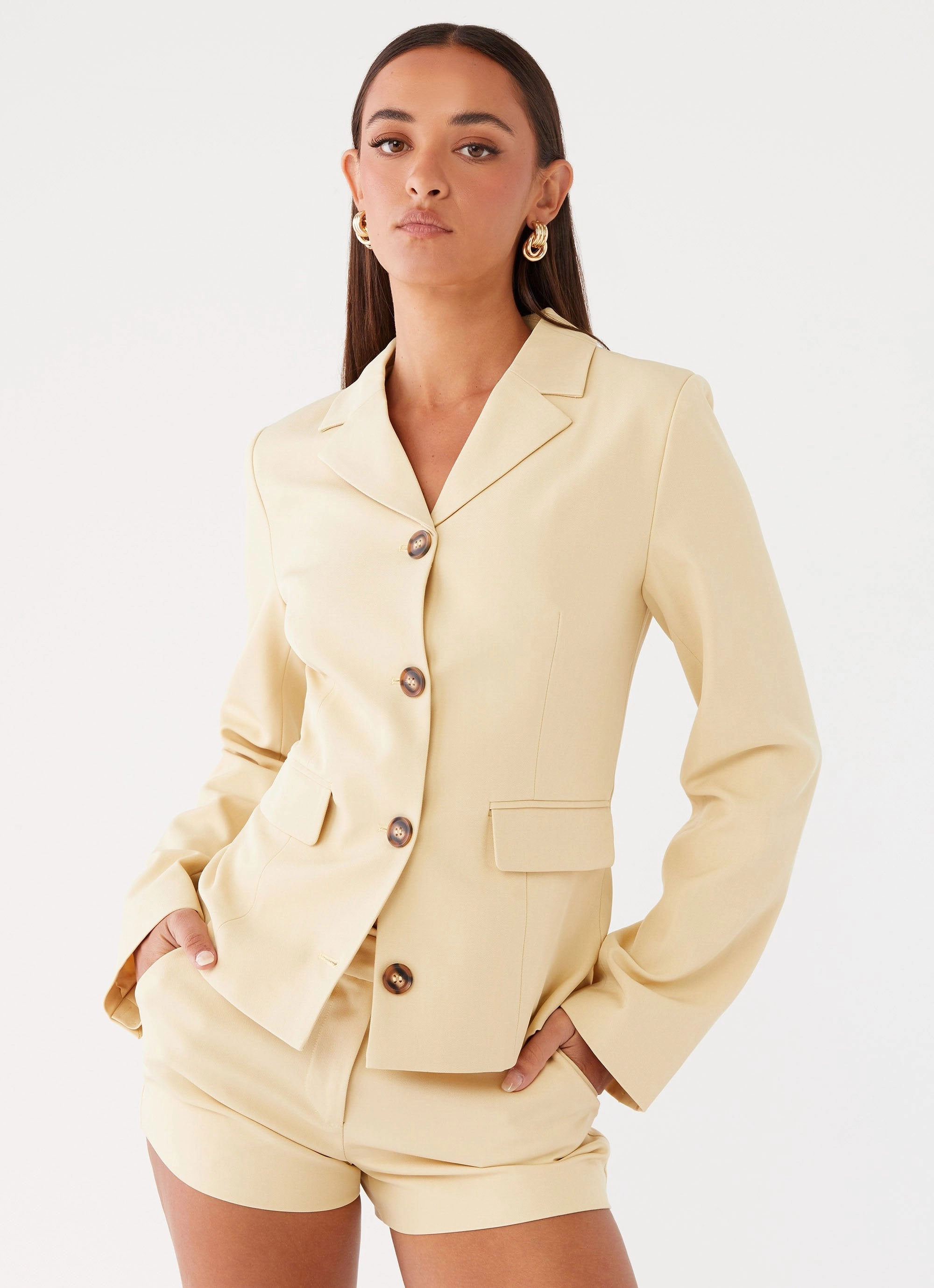 Moisture Wicking Layer Easy Fit Piece Mercury Fitted Jacket - Butter