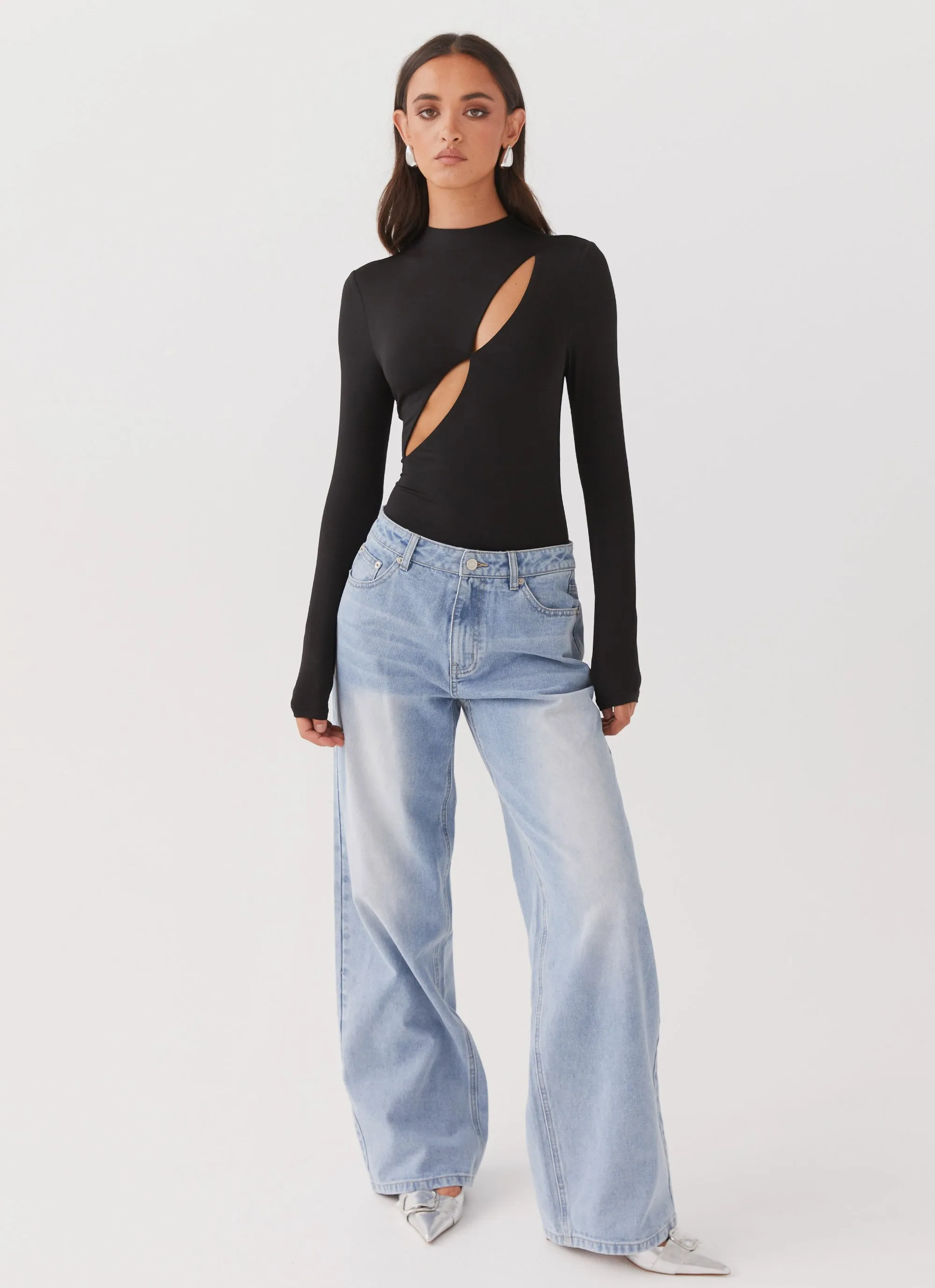 Special Affair Long Sleeve Bodysuit - Black AntiOdorTechnology EasyCare Fabric