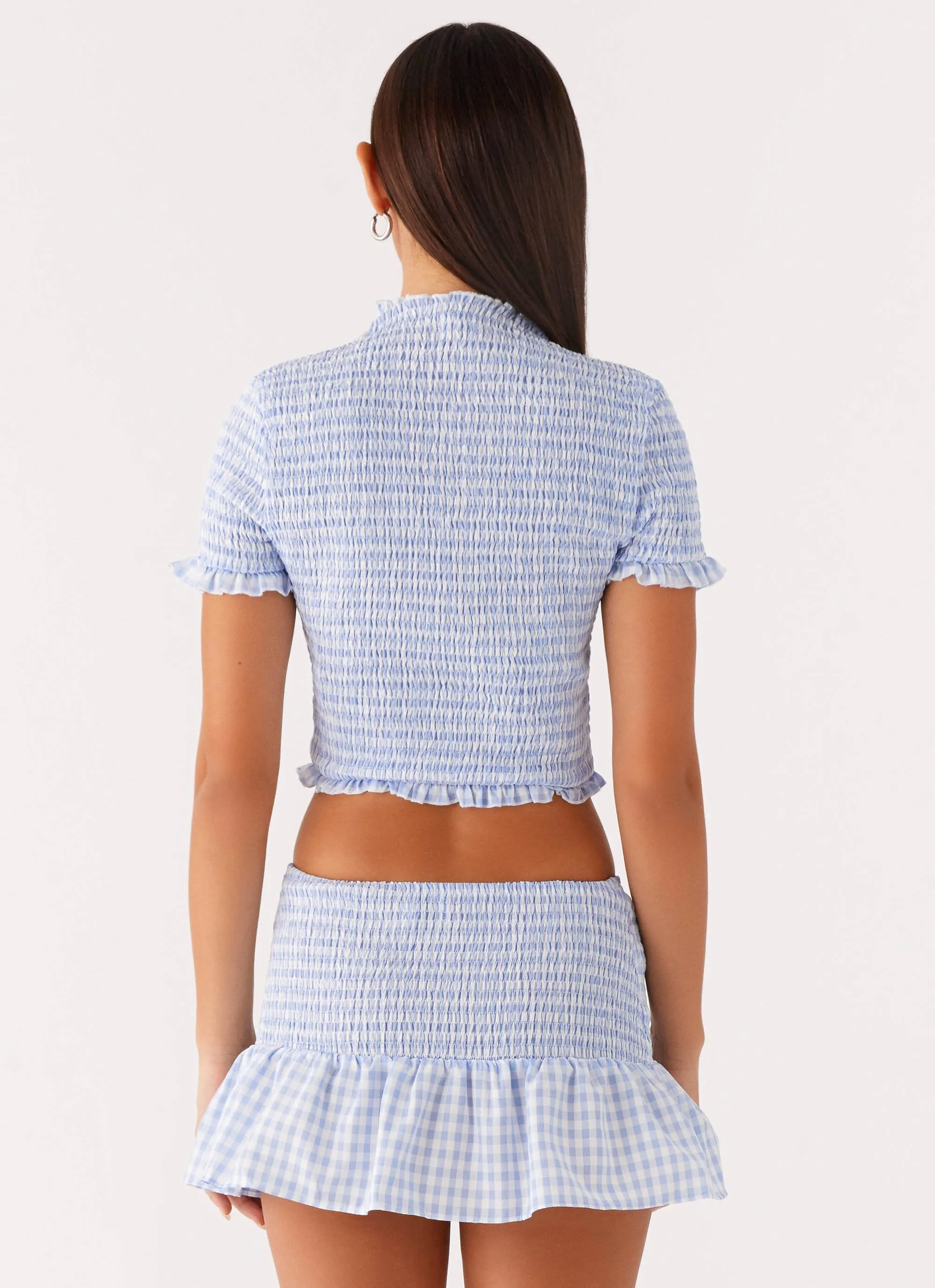 Hypoallergenic Textile Sweetest Pie T-Shirt - Baby Blue Gingham