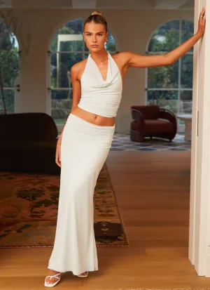 Rayne Maxi Skirt - Sage Sleek Styling High Shine