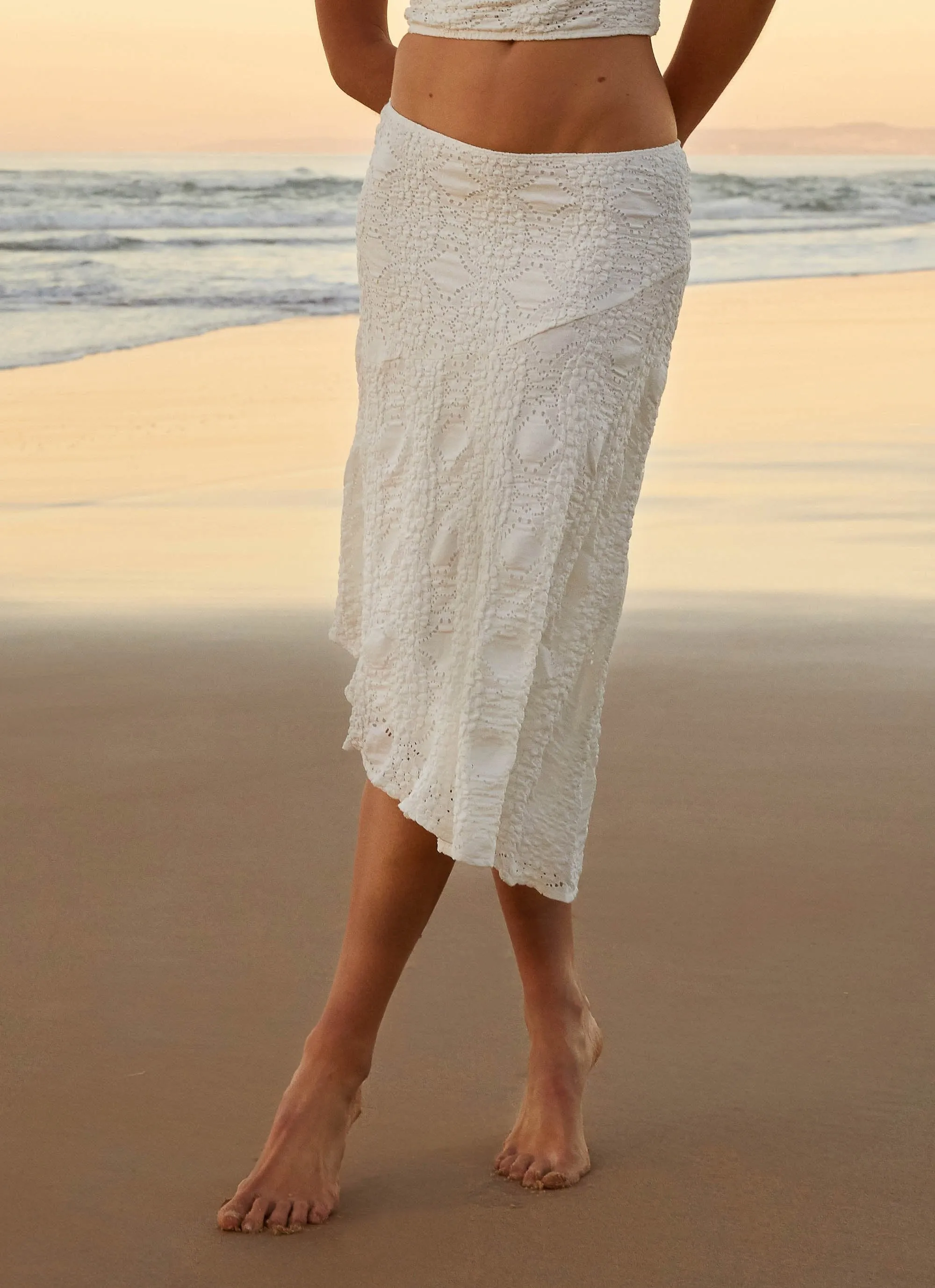 quick dry Diamond Sky Midi Skirt - White