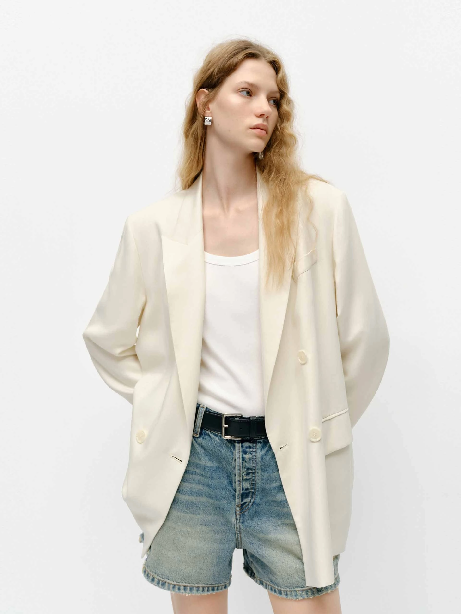 Relaxed Double Breasted Blazer