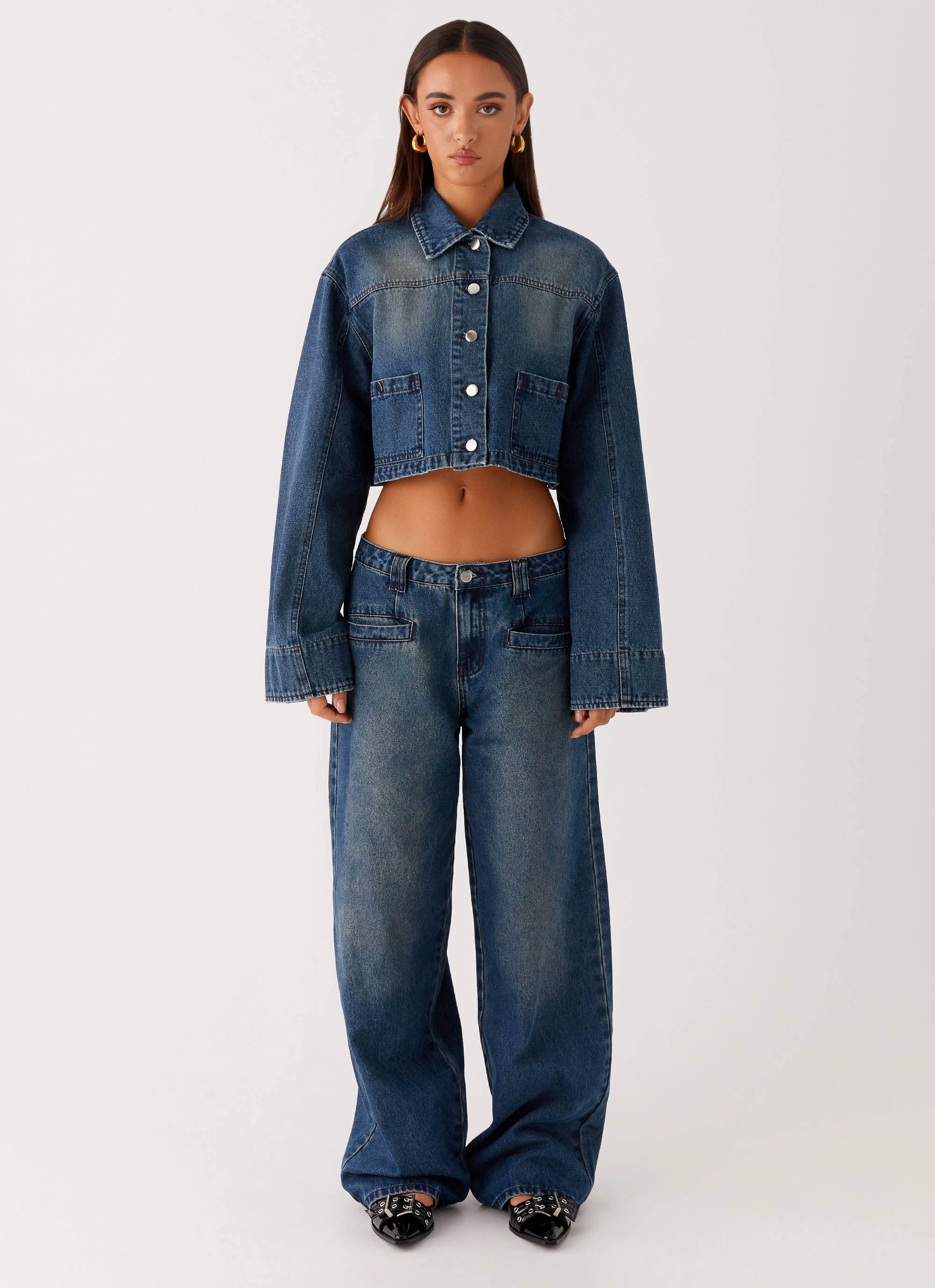 Cuffed hem Joan Denim Jeans - Indigo