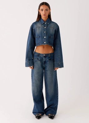 Cuffed hem Joan Denim Jeans - Indigo