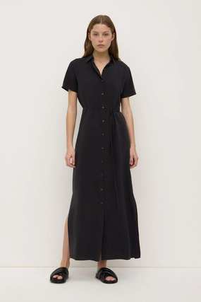 Refined Vibe Heather Silk Blend Shirt Dress