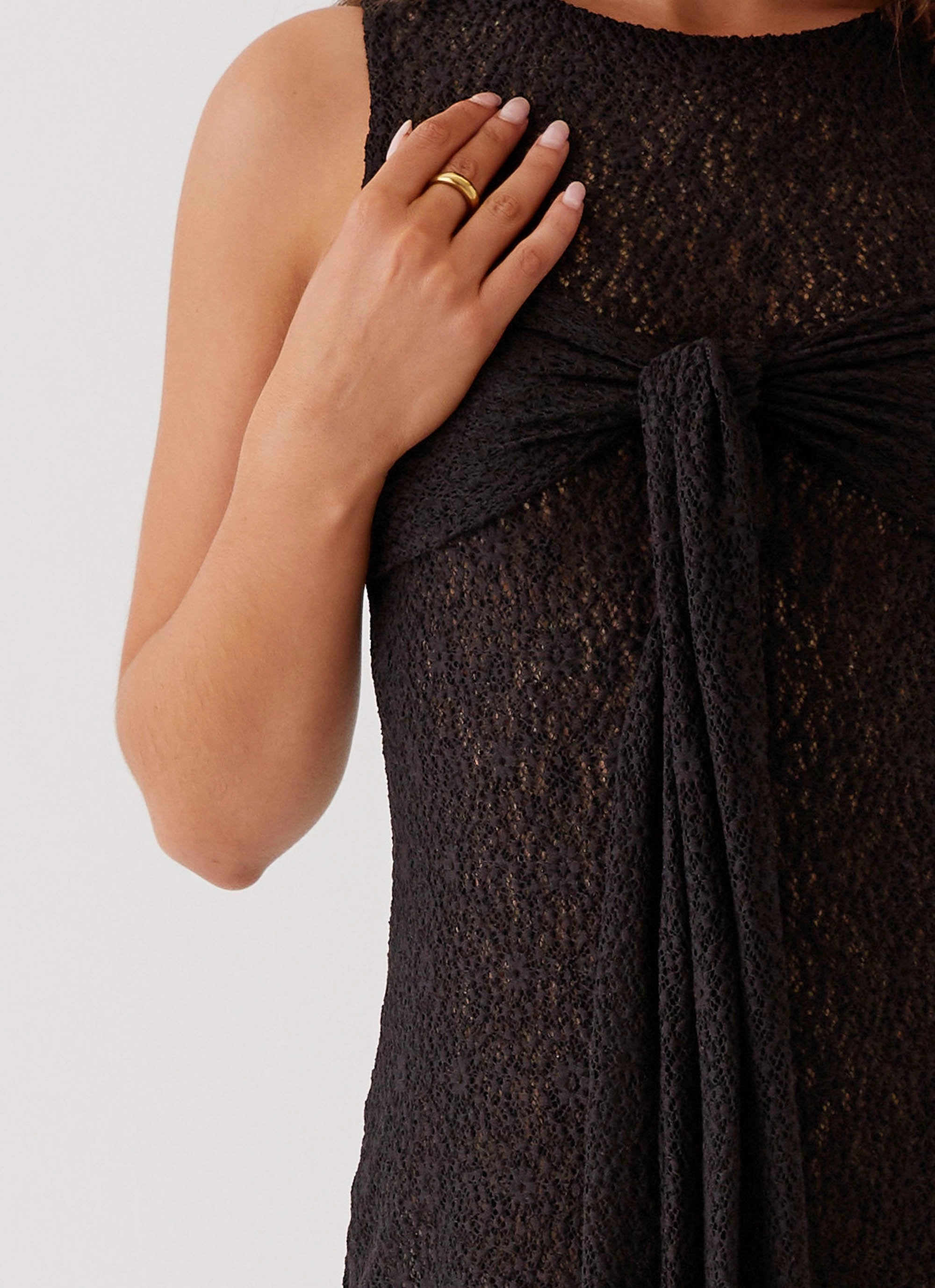 Flow Friendly Midnight Muse Lace Mini Dress - Black