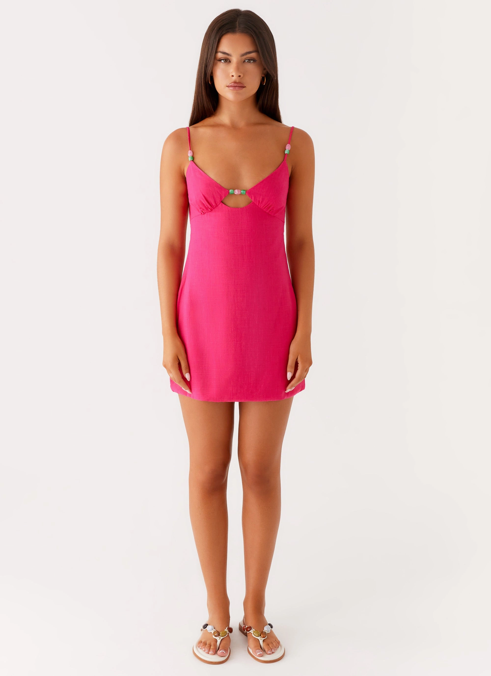 Stylish Waistband Trend Appeal Vander Mini Dress - Fuchsia