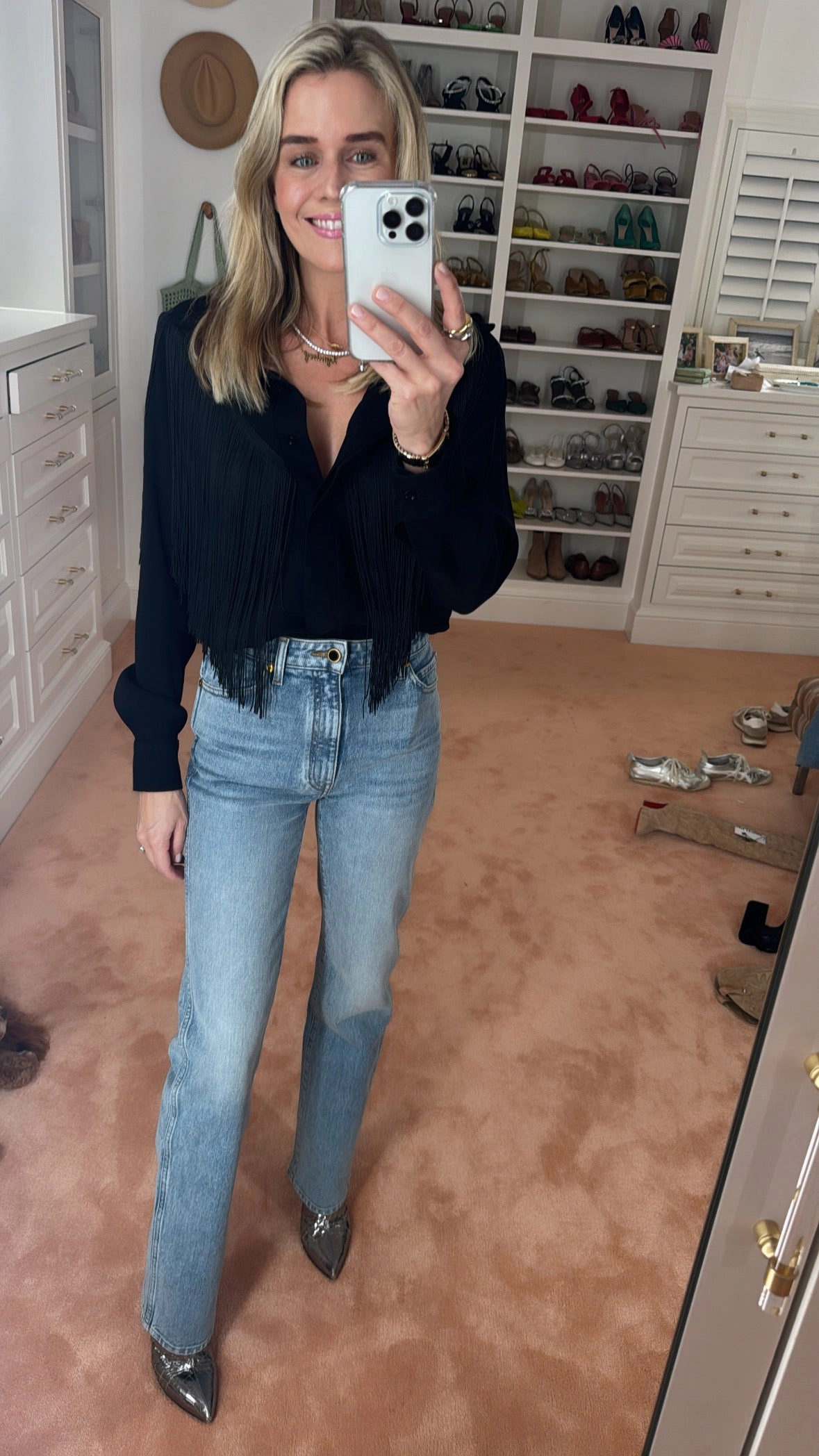 MASON by MASON'S DAUGHTER | Loretta Western Fringe Top, Black Tagless label No Frills Fit