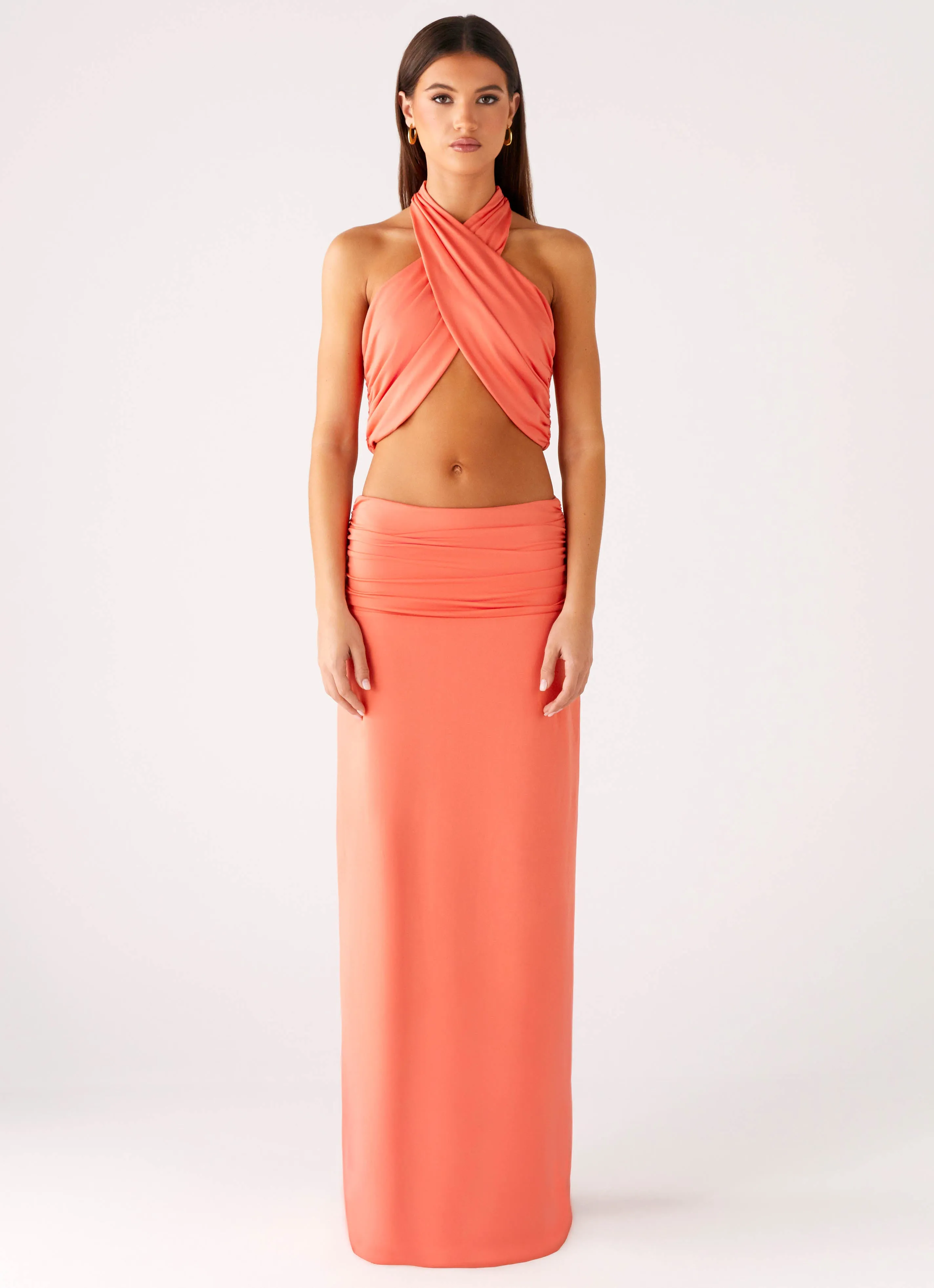 AdjustableHem Coletta Wrap Top - Coral