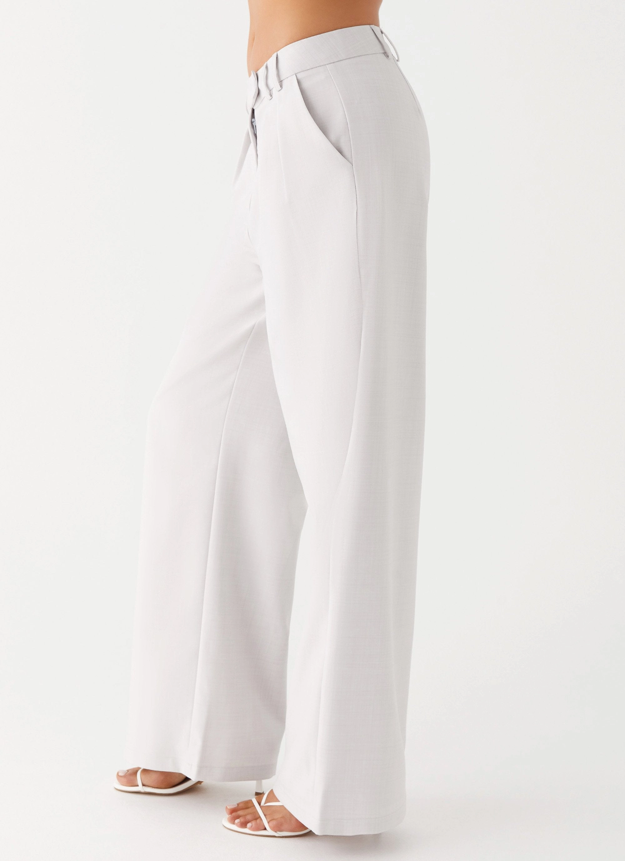 DualLayer Weave Asha Low Rise Pants - Ivory