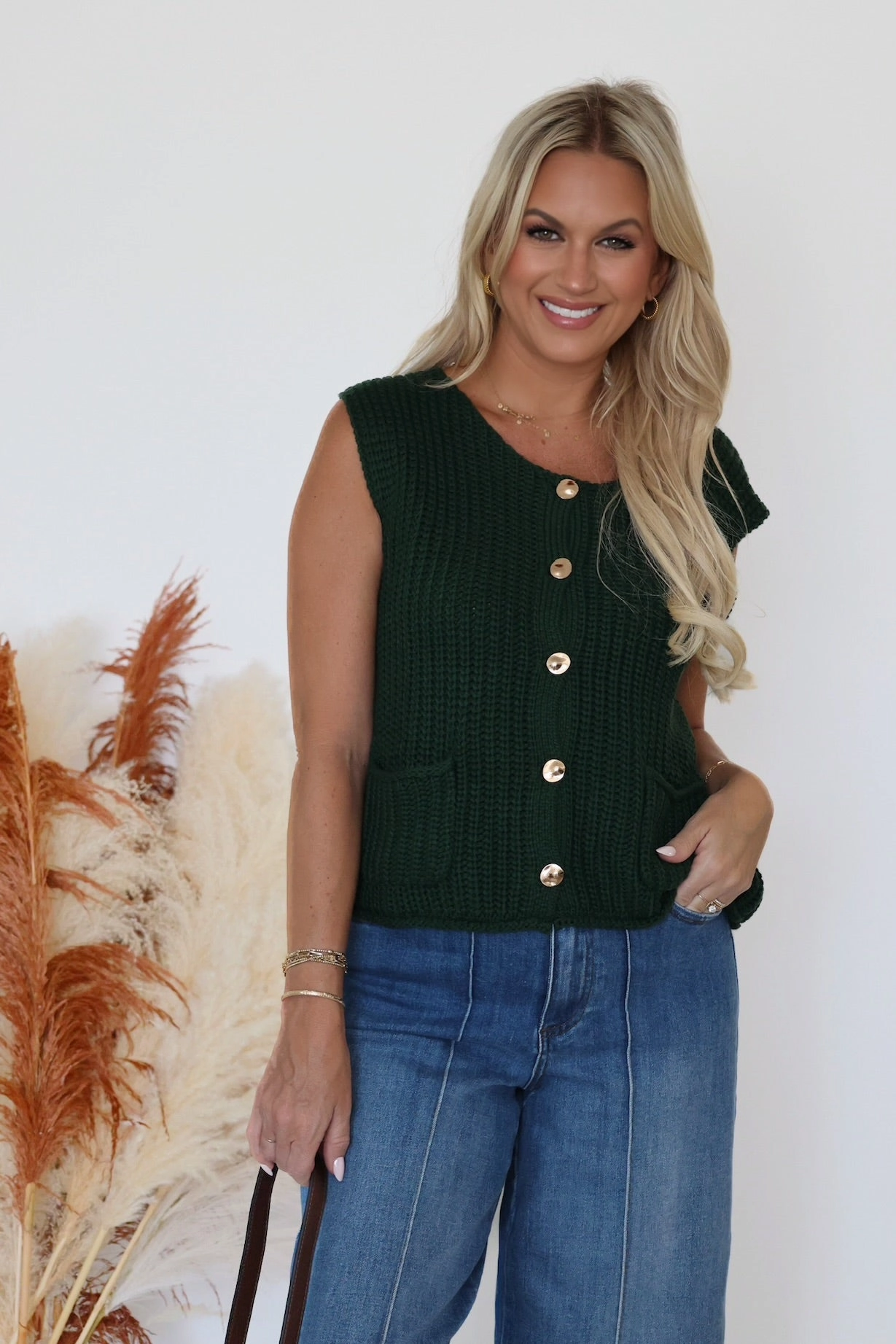 Scandal Sweater Vest- Green DoubleLayeredShoulders
