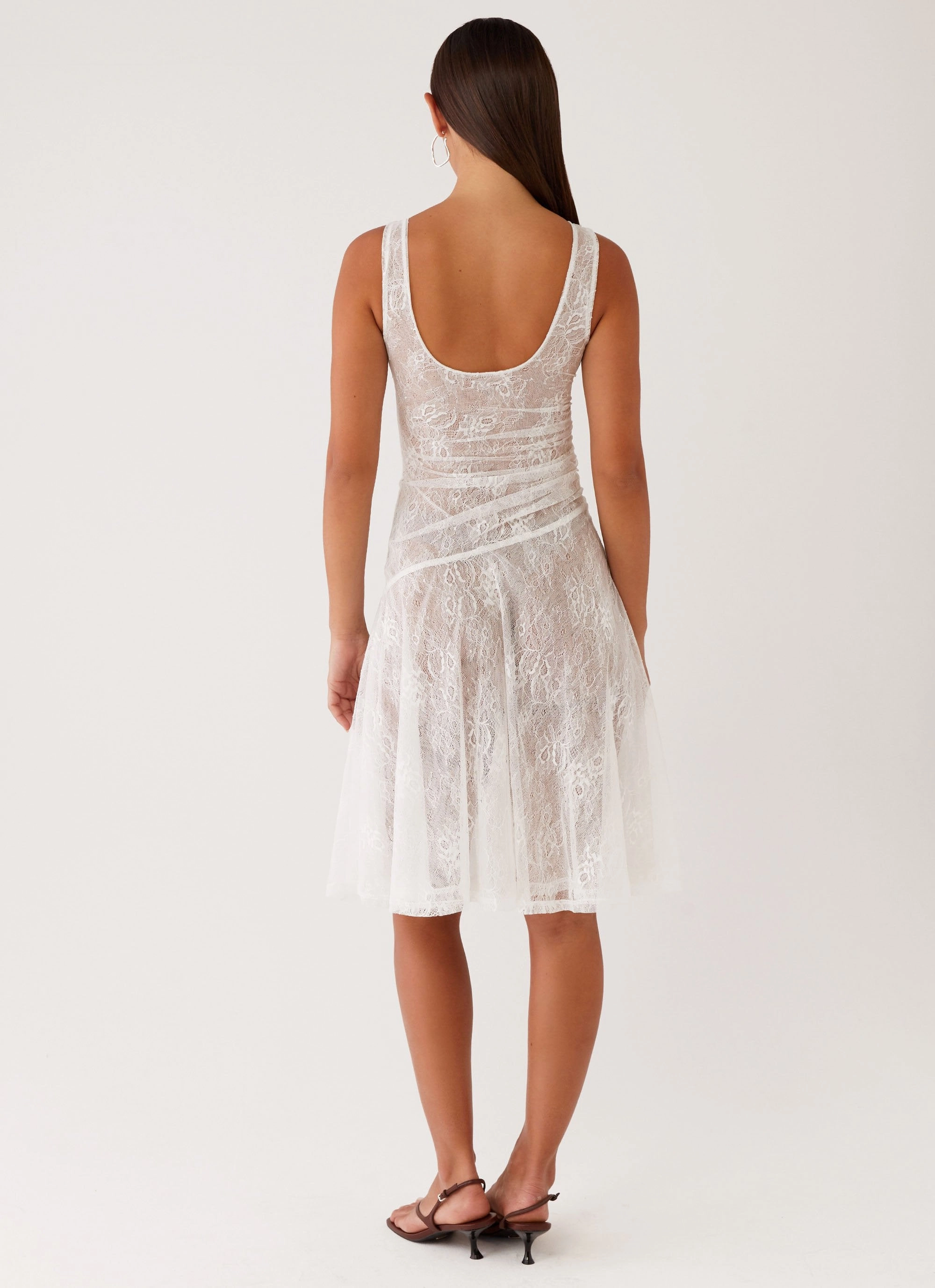Remember Me Lace Midi Dress - White Bright Accent