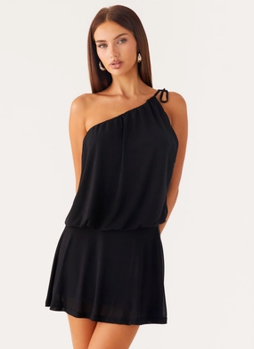 Makes Sense Mini Dress - Black Subtle Glow Cozy and Comfortable